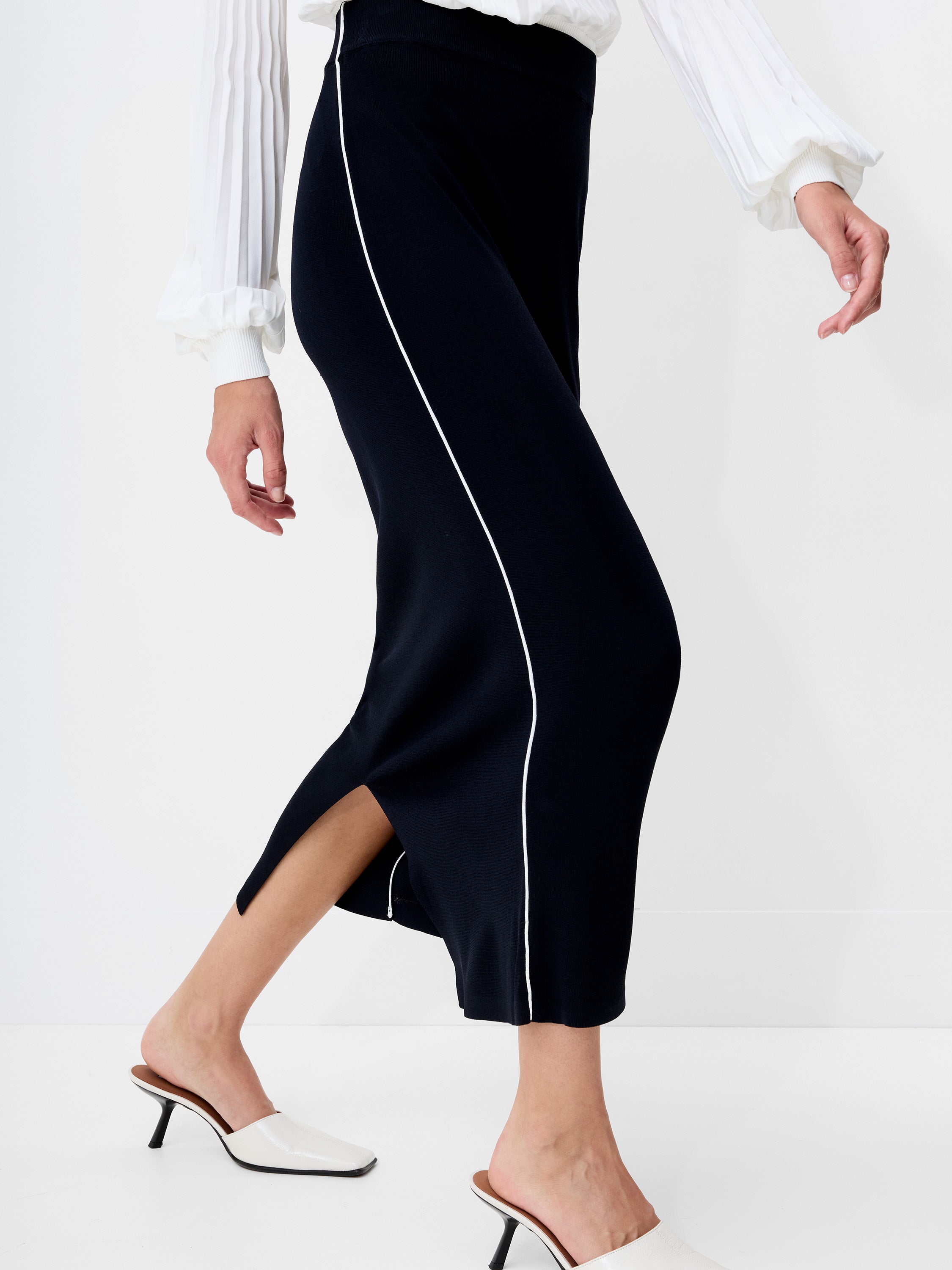 Ottie Back Slit Midi Skirt