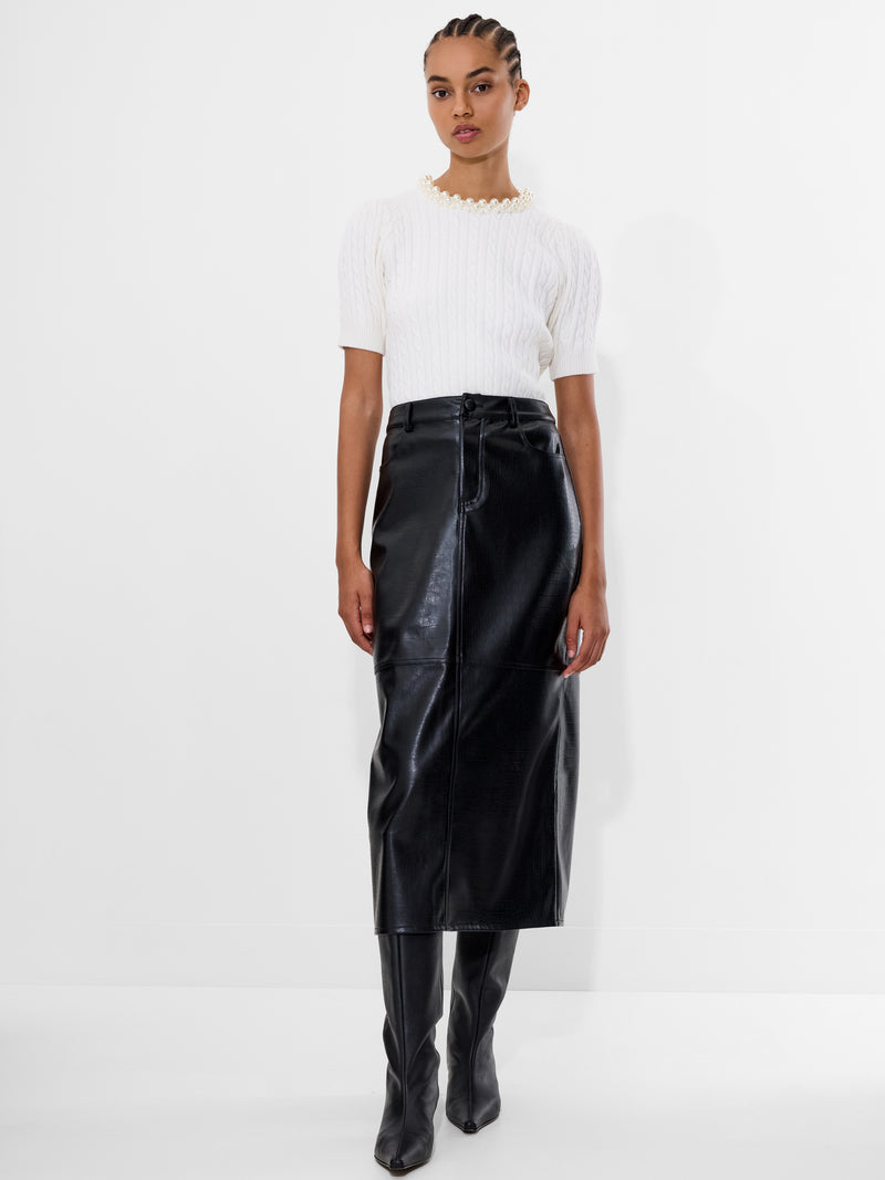 Brody Croc Printed Midi Skirt