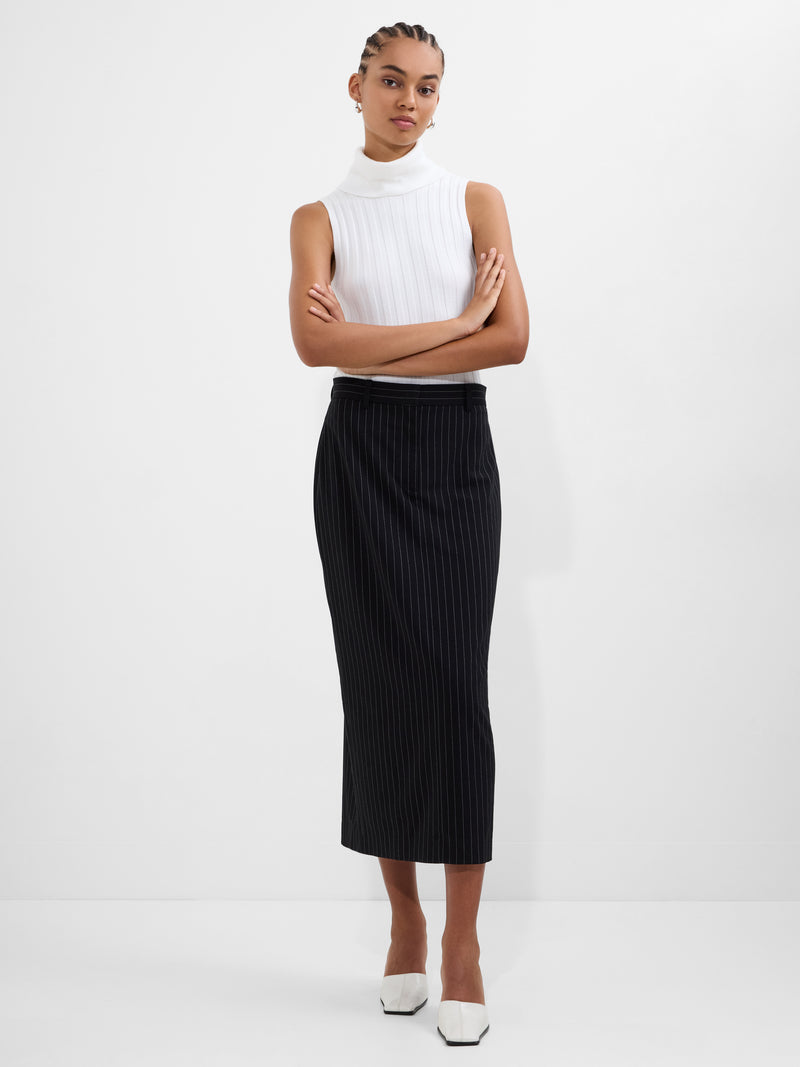 Morgan Tailored Pinstripe Midi Skirt