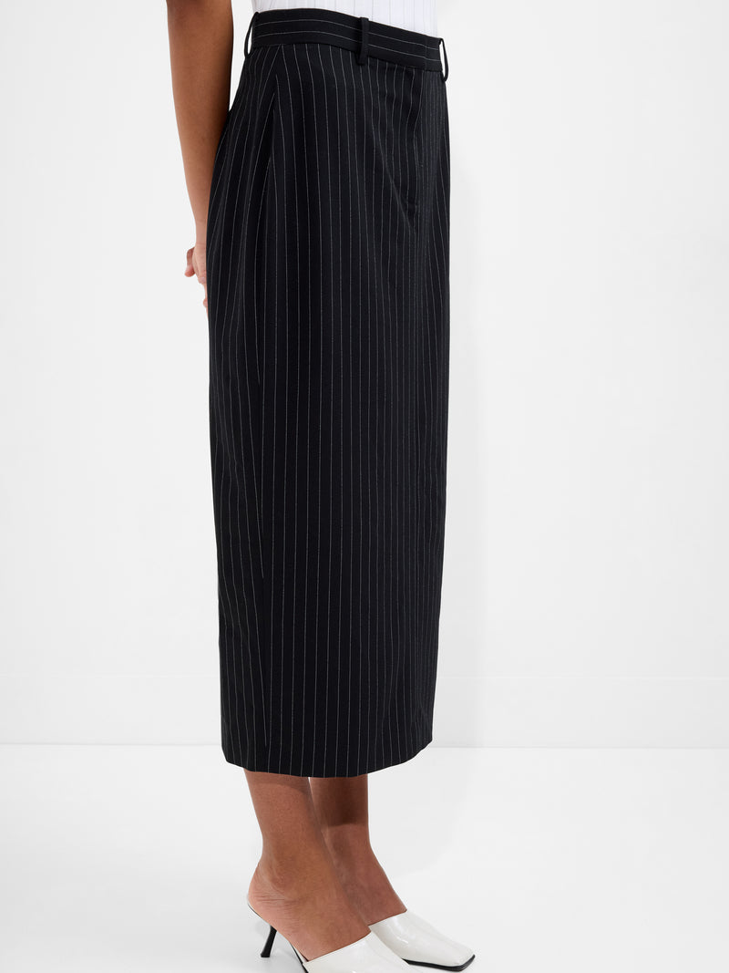 Morgan Tailored Pinstripe Midi Skirt