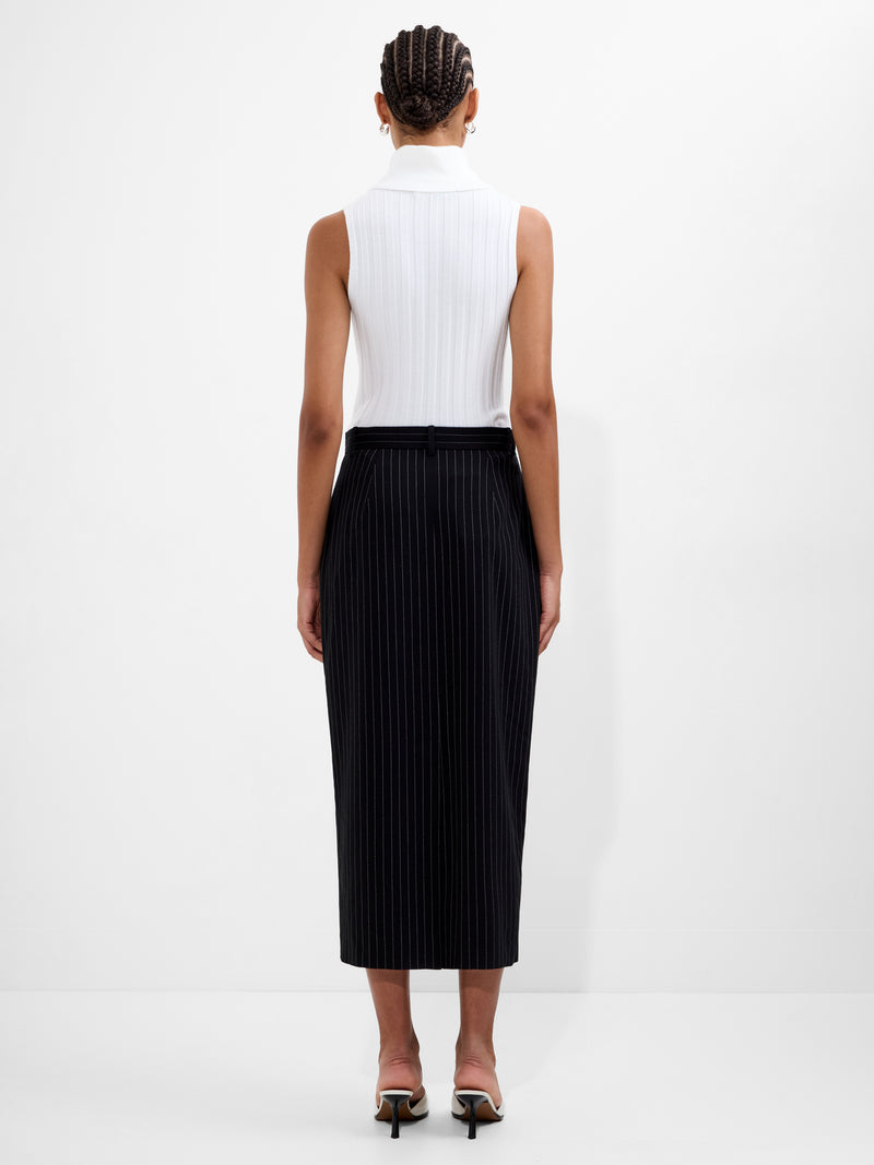 Morgan Tailored Pinstripe Midi Skirt