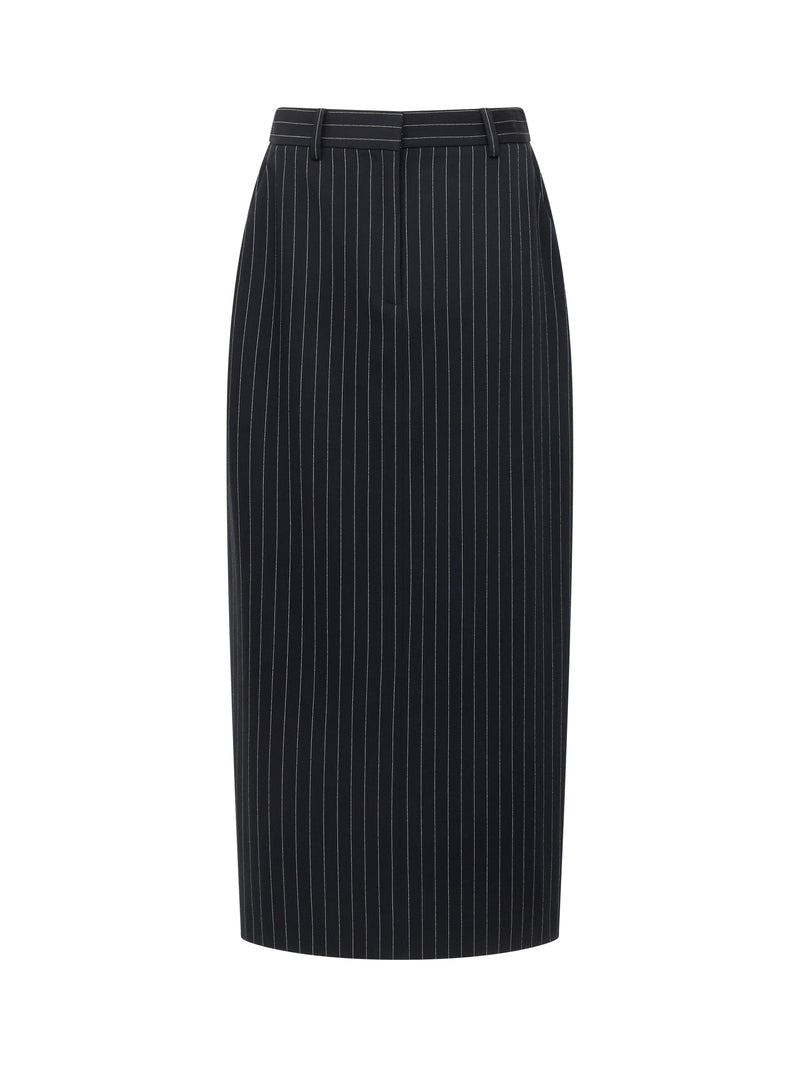 Morgan Tailored Pinstripe Midi Skirt