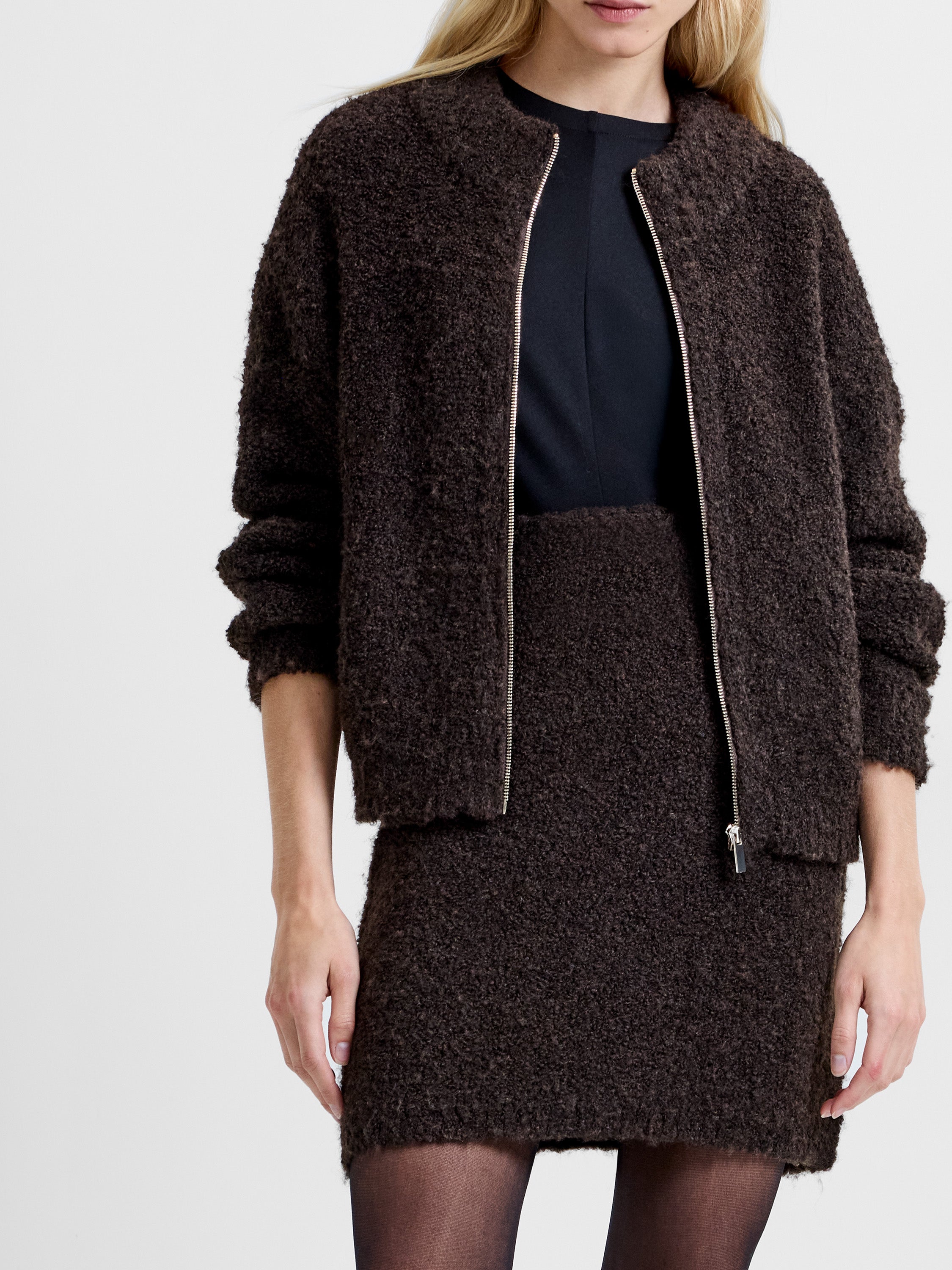 Renee Boucle High Waisted Mini Skirt