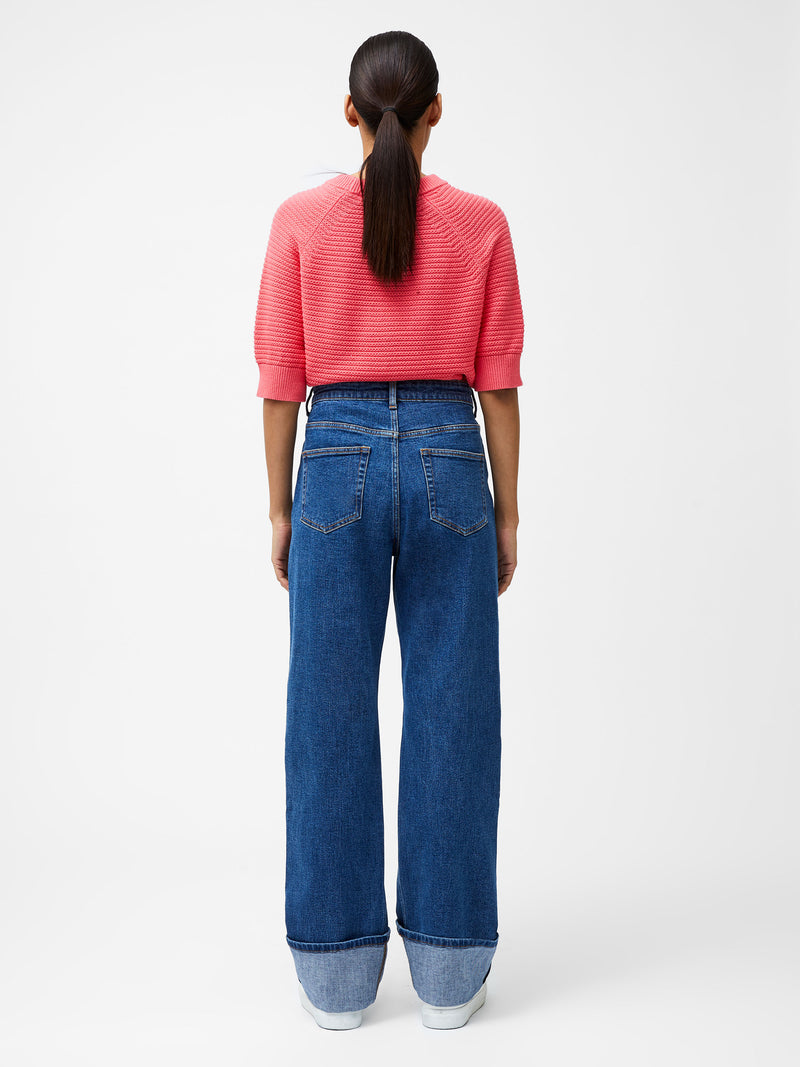 Elliot Denim Straight Leg Turn Up Jeans