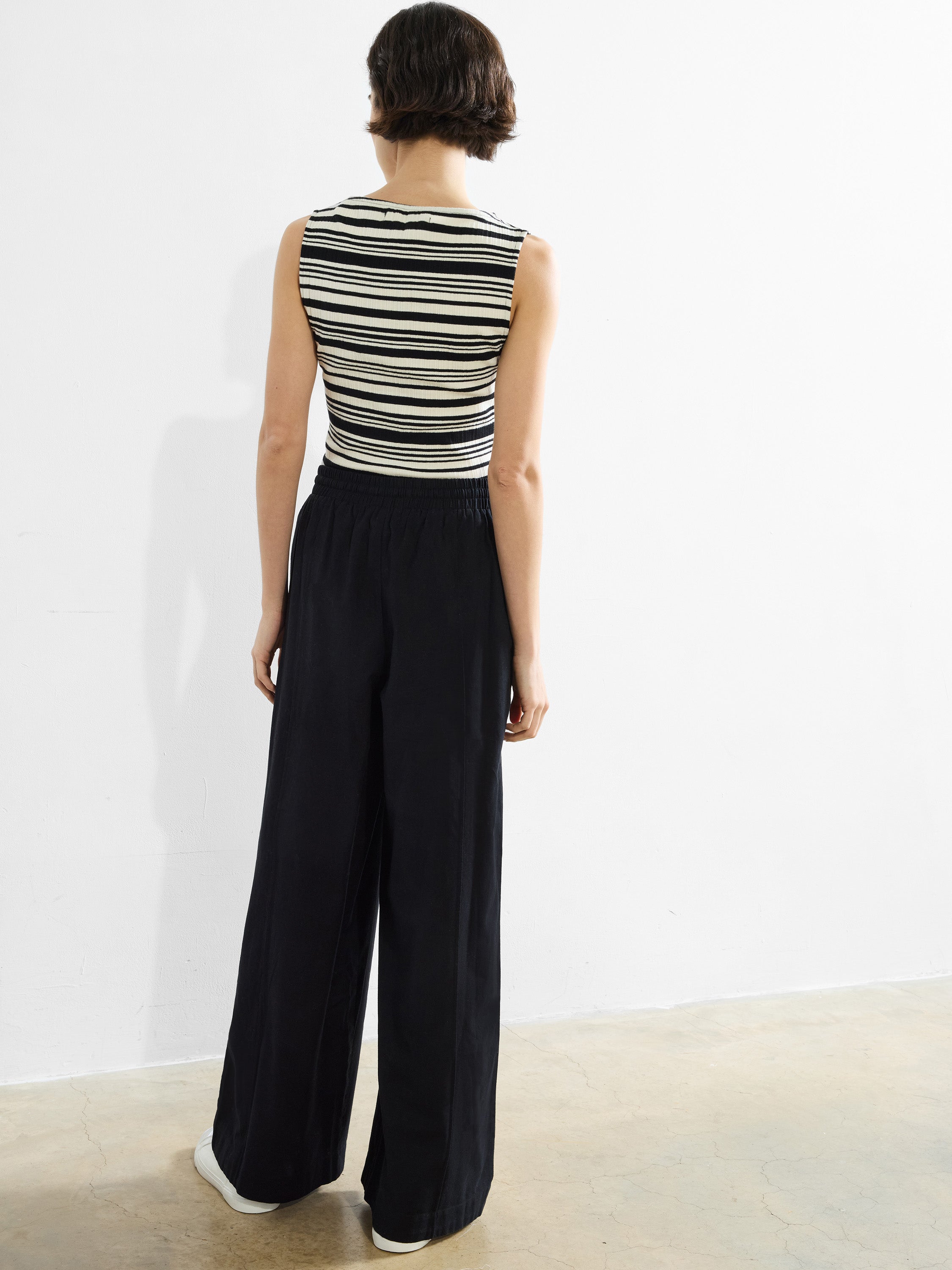 Clare Linen Blend Wide Leg Trousers