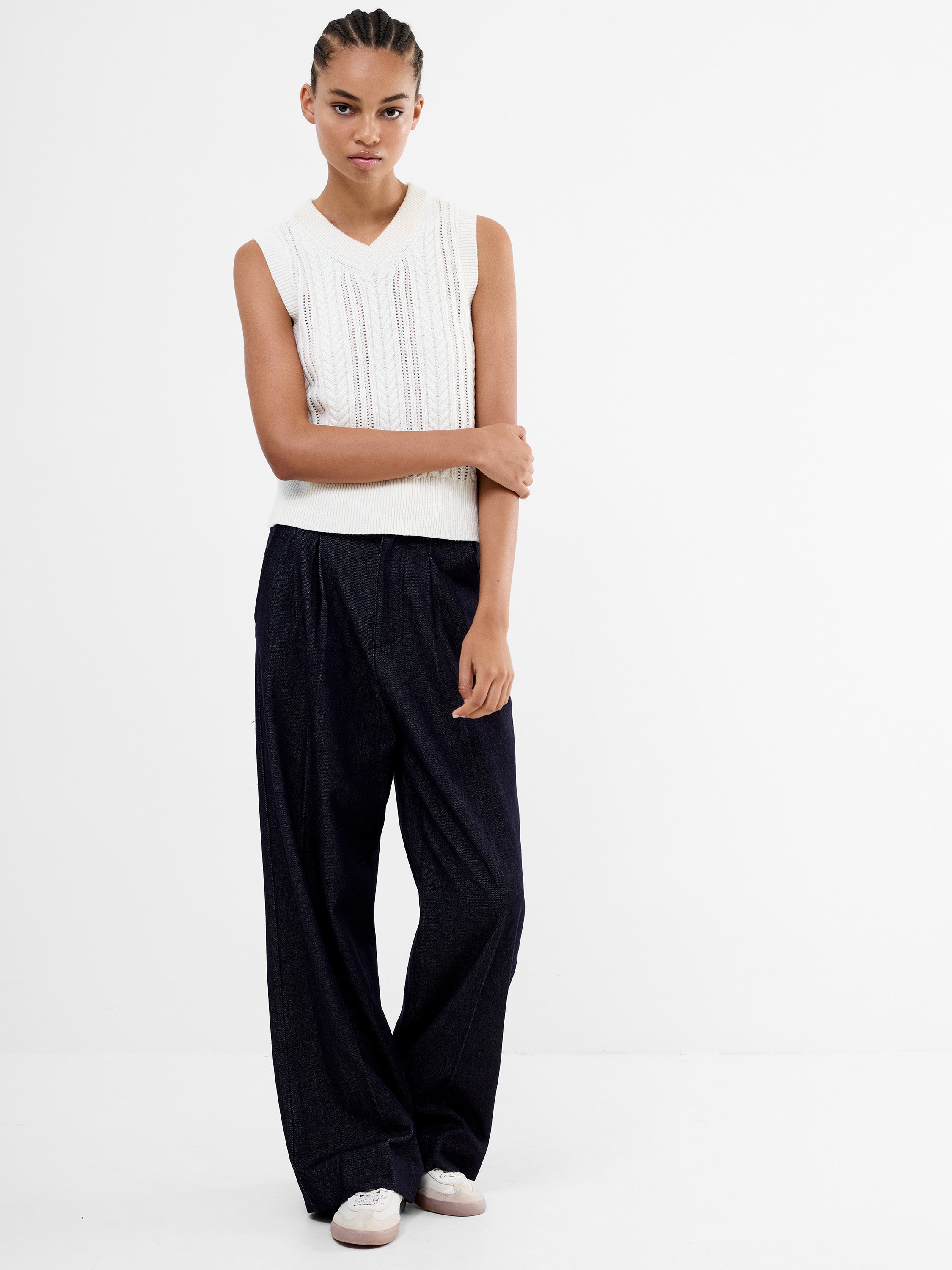 Fletcher Wide Leg Denim Trousers