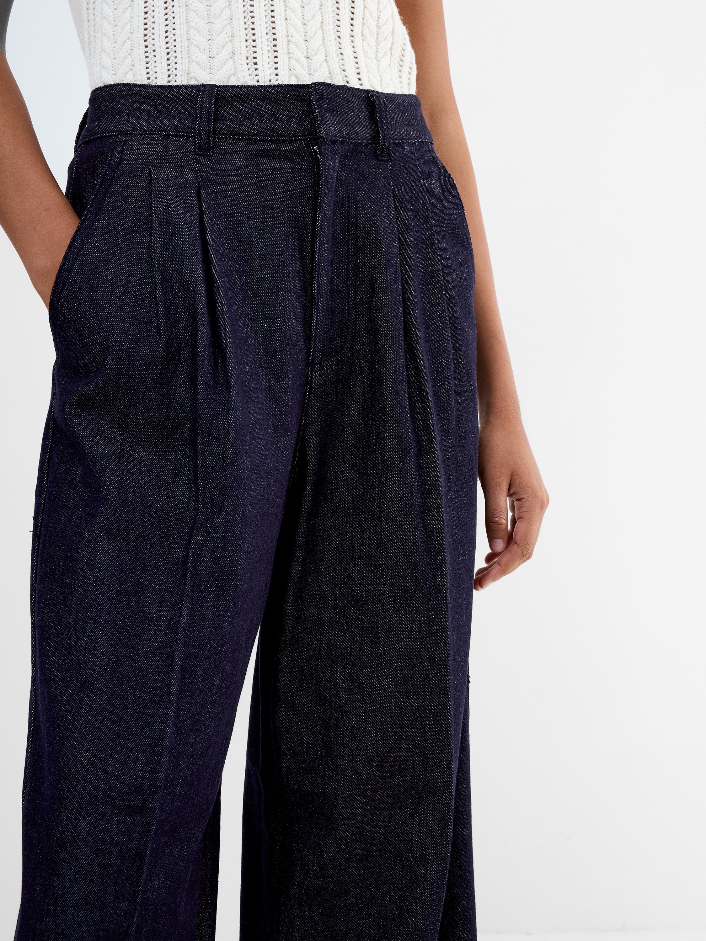 Fletcher Wide Leg Denim Trousers