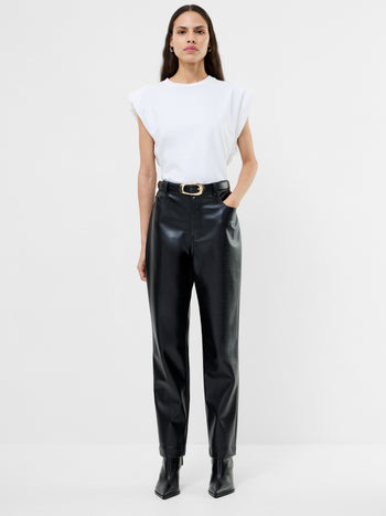 Brody Croc PU Straight Leg Trousers