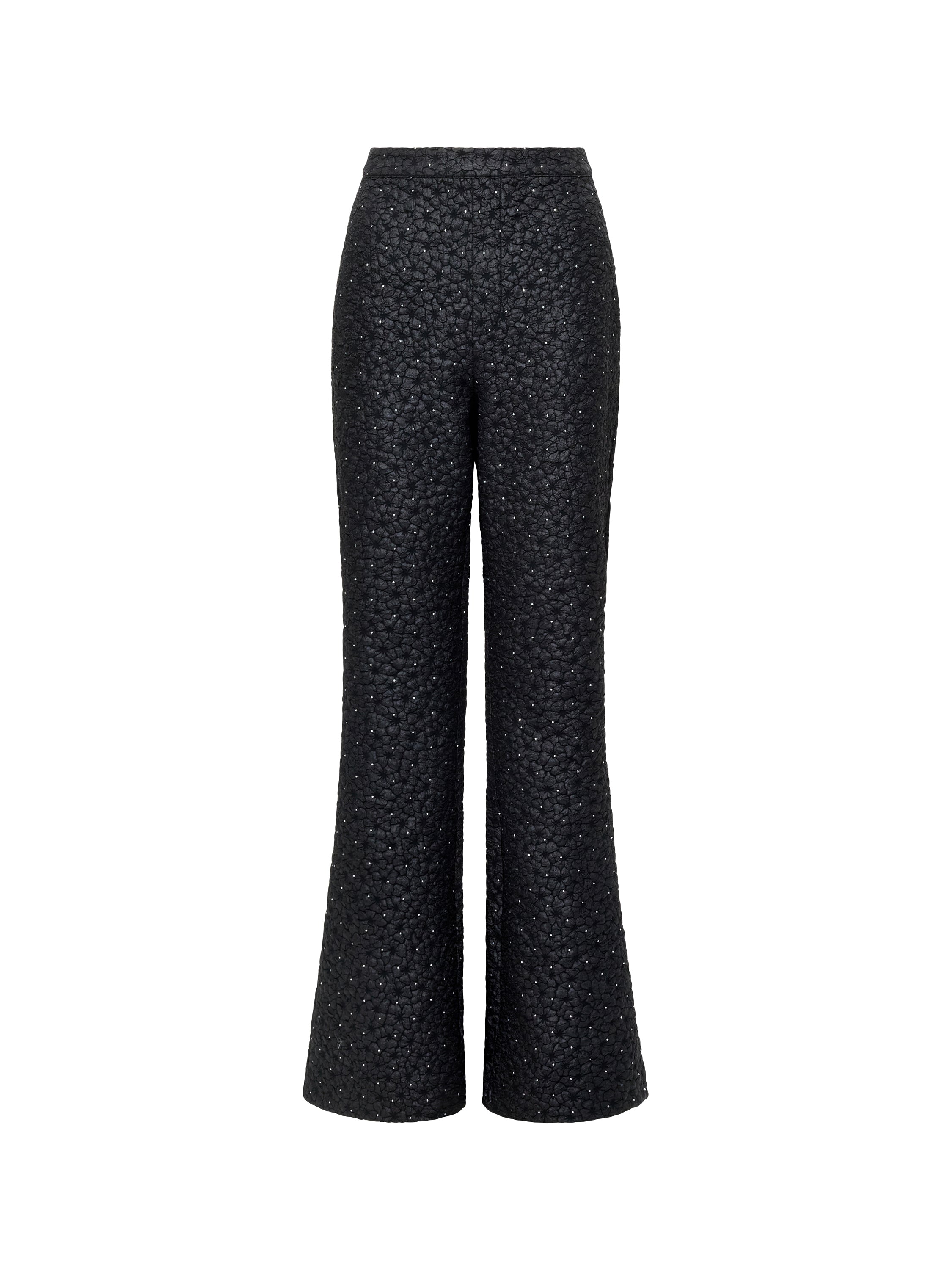Yelena Jacquard Diamante Flared Trousers