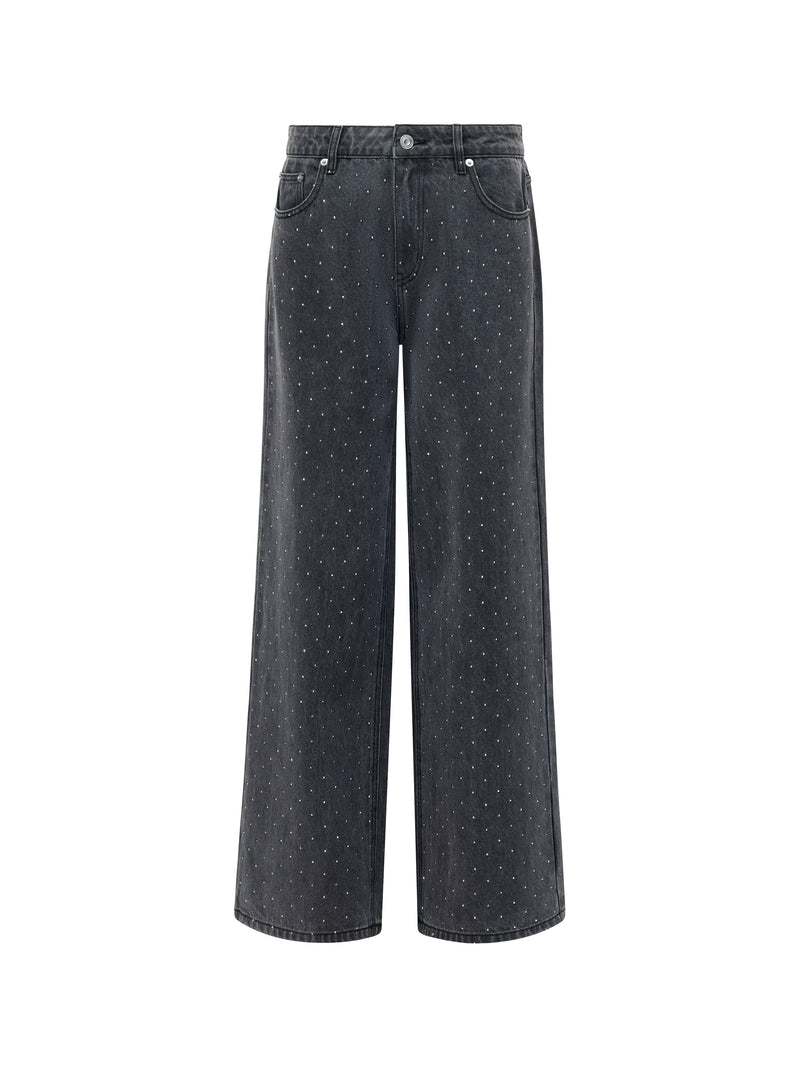 Ralphie Denim Embellished Wide Leg Jeans