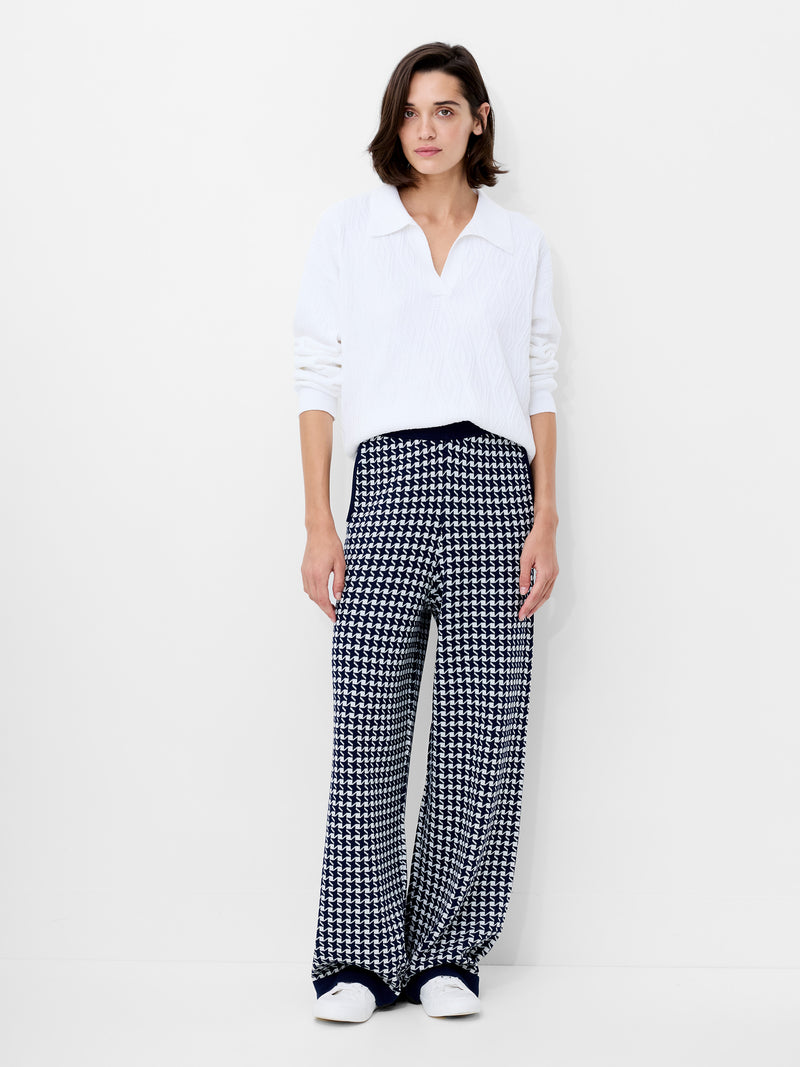 Gloria Jacquard Knit Wide Leg Trousers