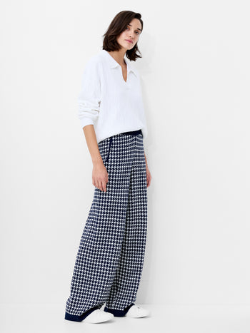 Gloria Jacquard Knit Wide Leg Trousers