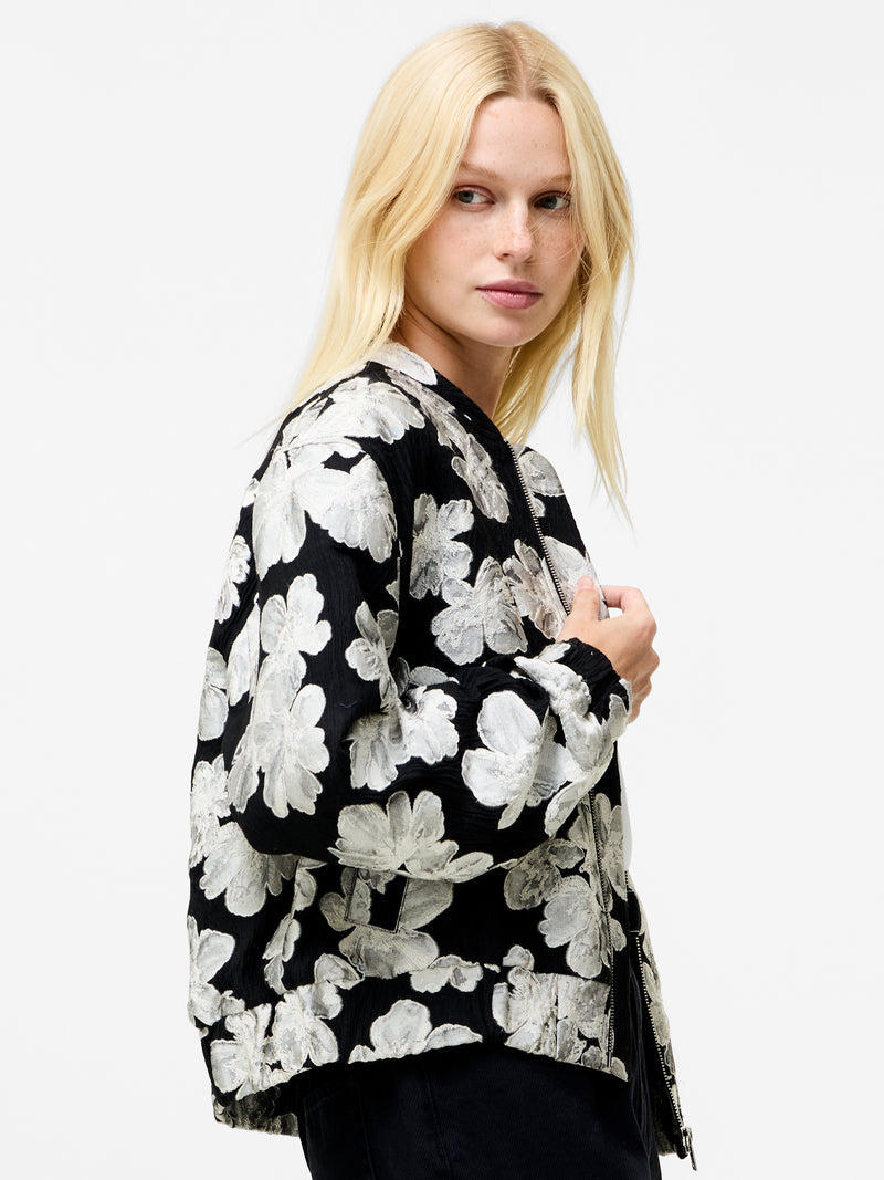 Lora Poly Jacquard Bomber Jacket