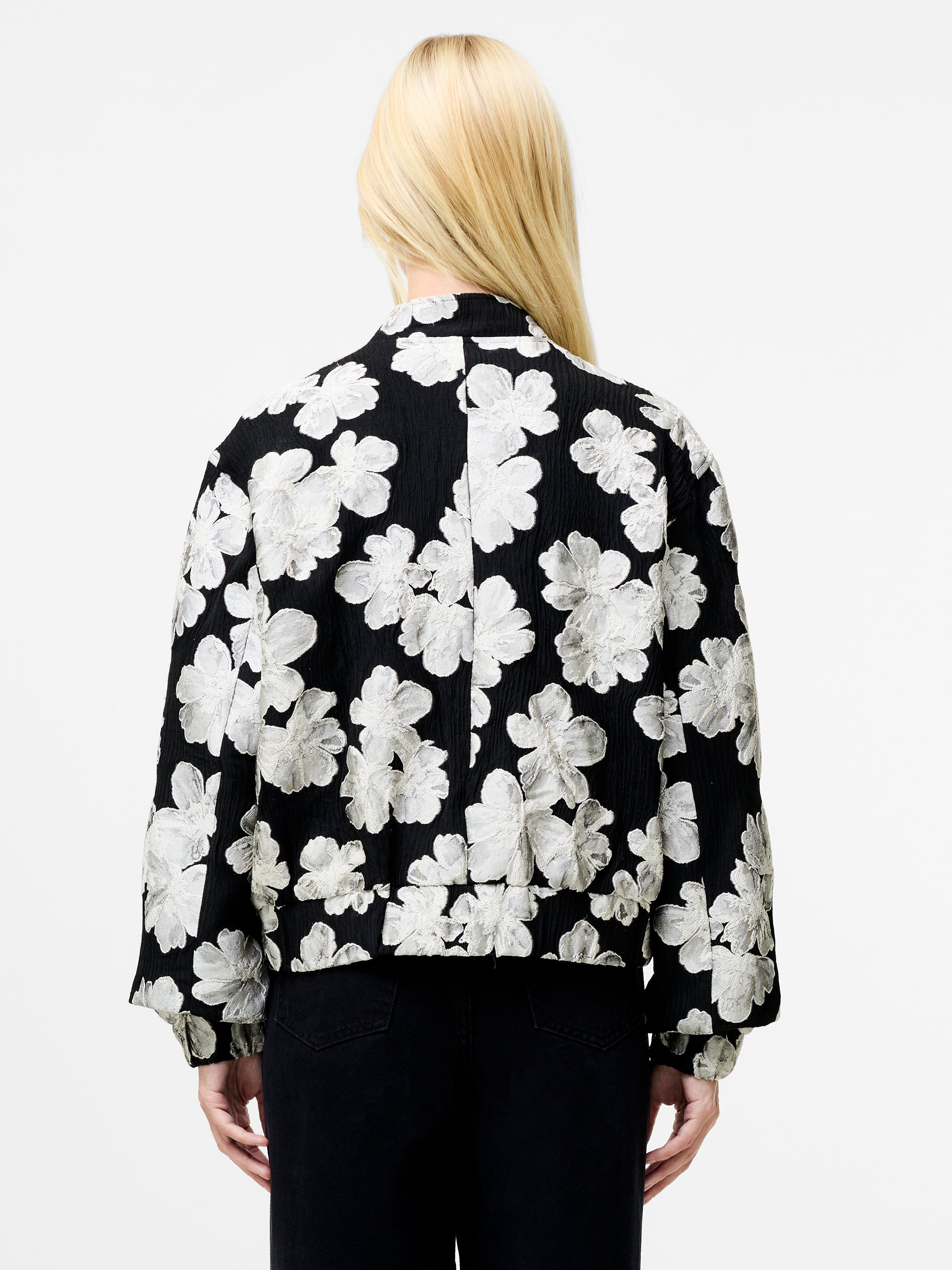 Lora Poly Jacquard Bomber Jacket