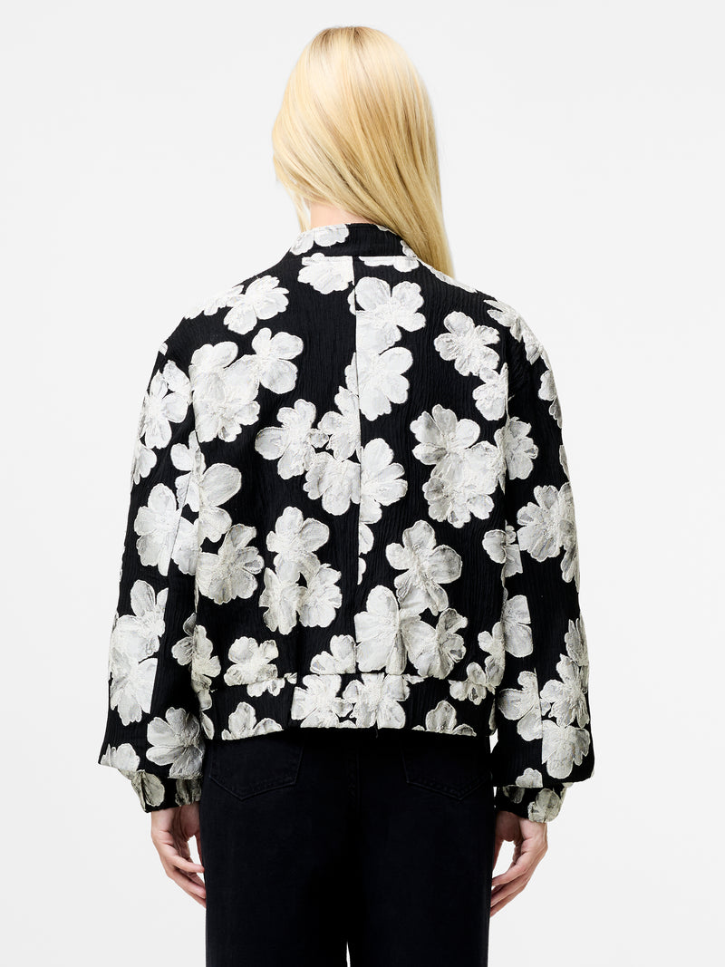 Lora Poly Jacquard Bomber Jacket