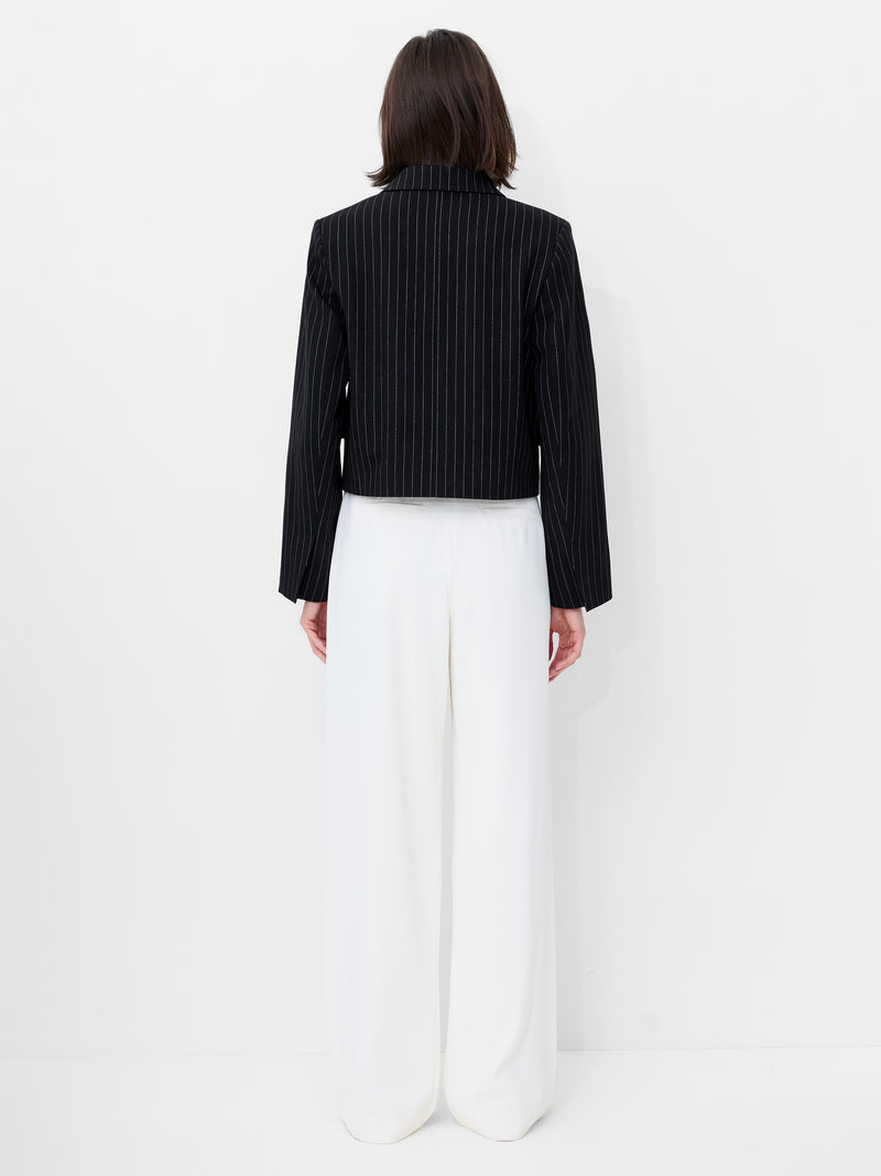 Morgan Tailored Pinstripe Cropped Blazer