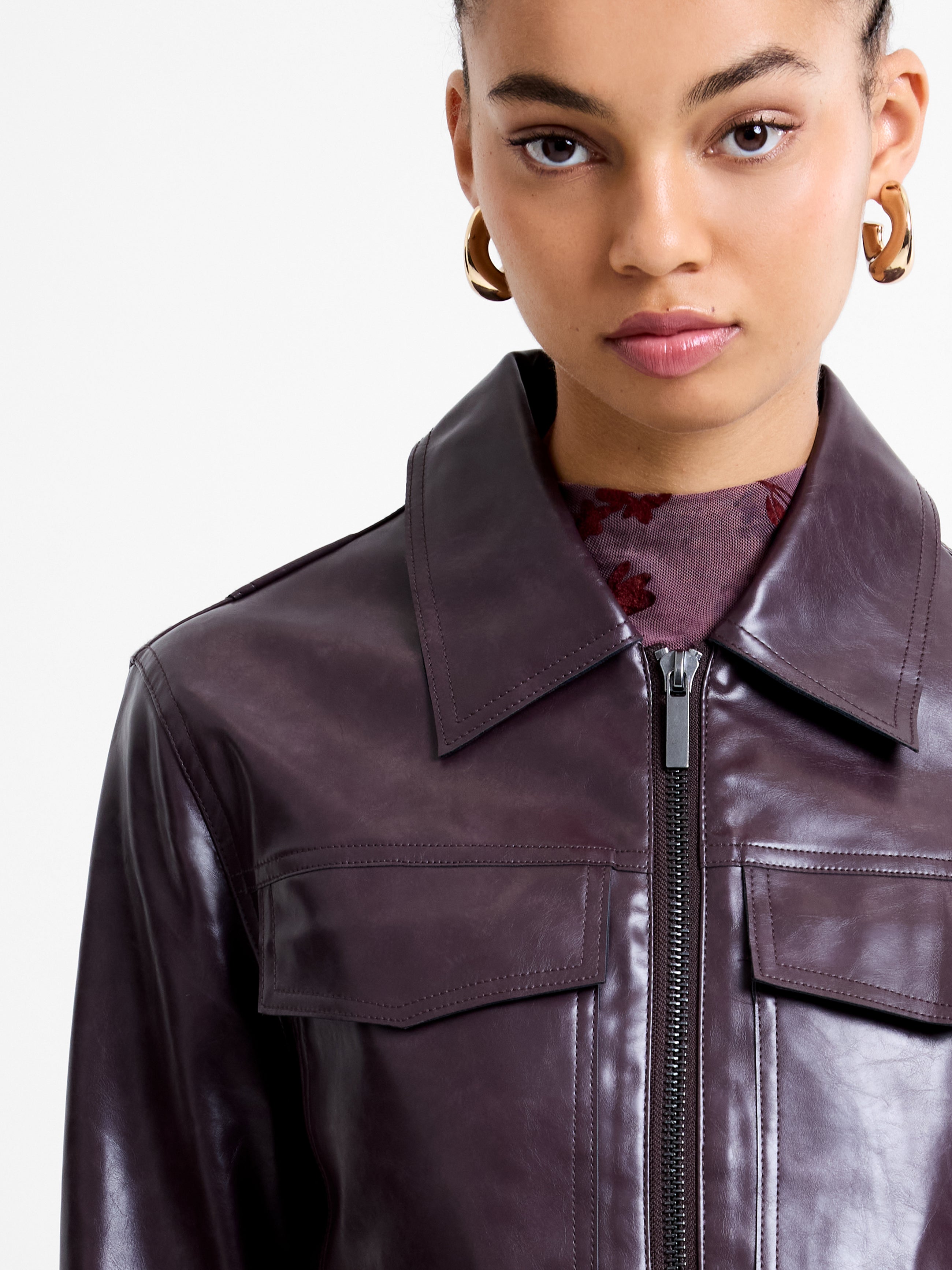Kayleigh PU Bomber Jacket