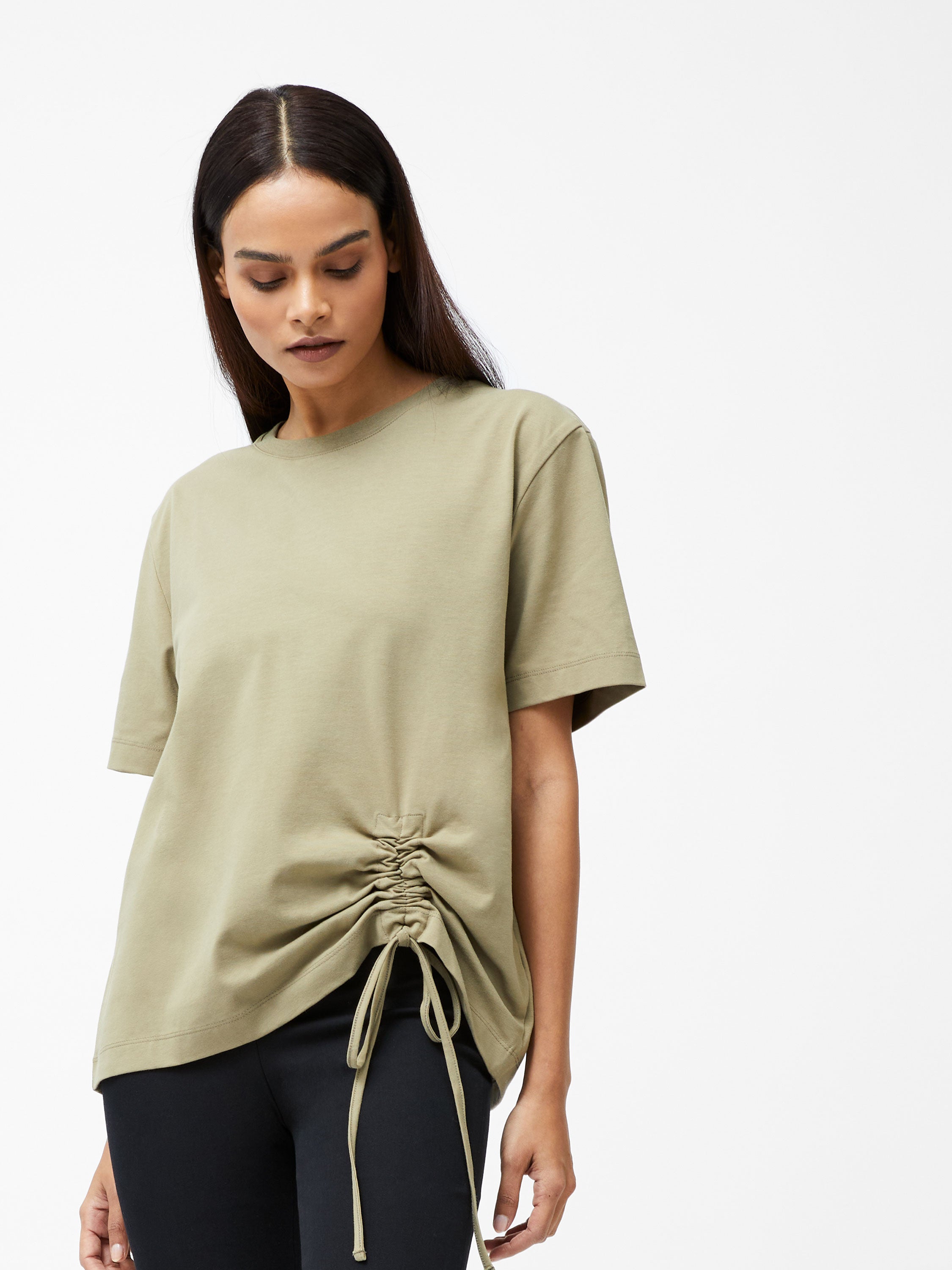Rallie Cotton Rouched T-Shirt
