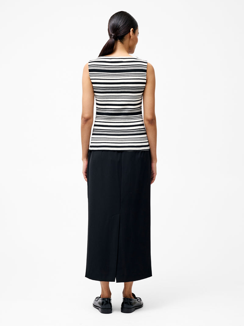 Sasia Rib Stripe Fitted Top