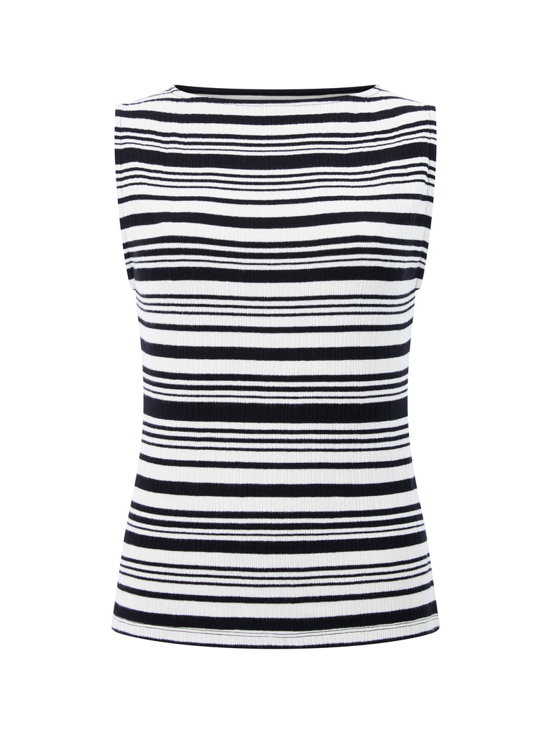 Sasia Rib Stripe Fitted Top