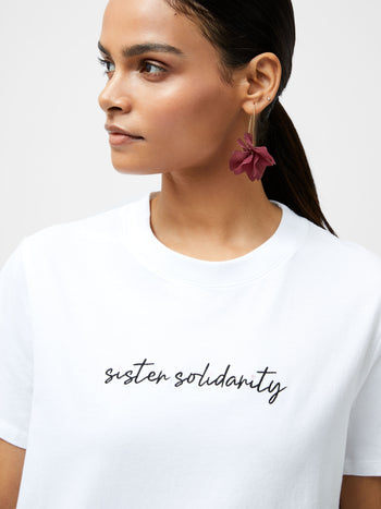 Sister Solidarity Embroidered Graphic T-Shirt