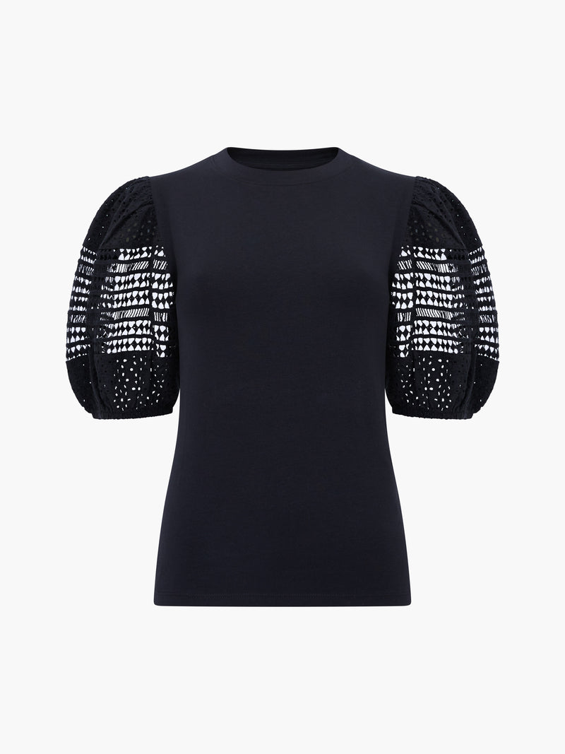 Crochet Lace Puff Sleeve Top