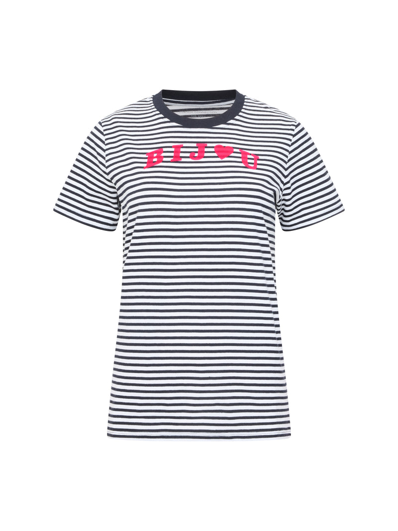 Bijou Stripe Graphic T-Shirt