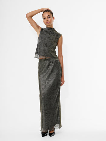 Tamy Lurex Plisse Sleeveless Top