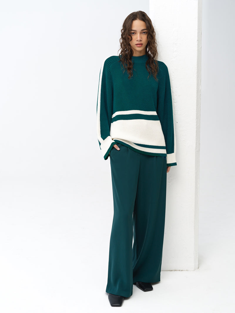 Lily Mozart Knit Side Panel Striped Jumper