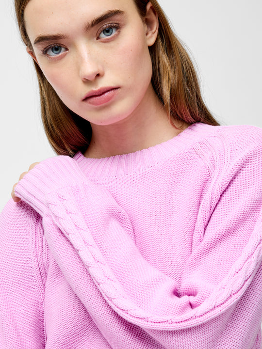 Lily Cable Knit Balloon Sleeve Jumper