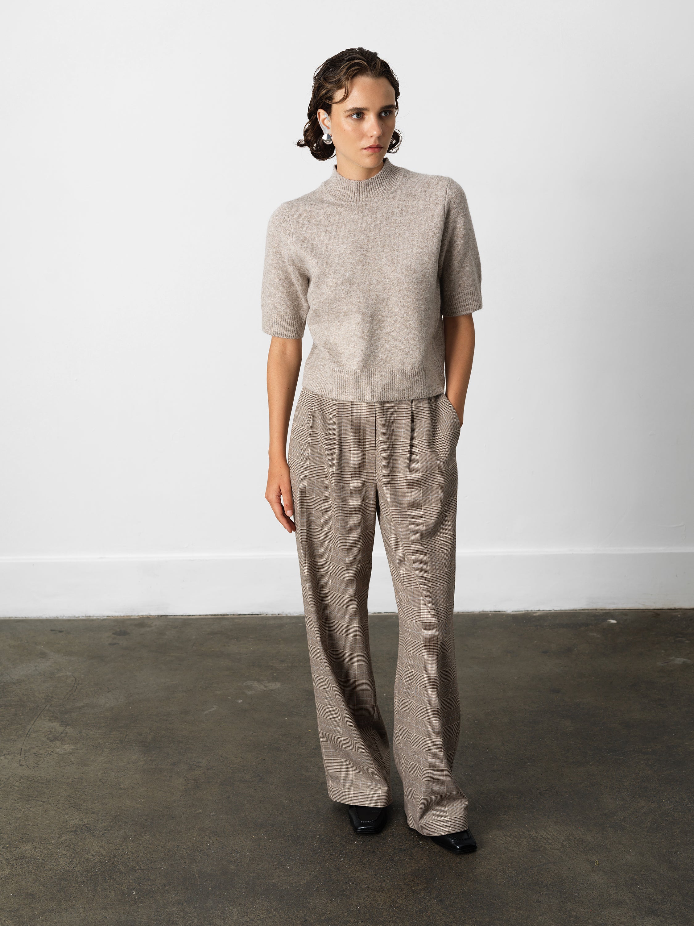 Kezia Recycled Short Sleeve Mock Neck Jumper