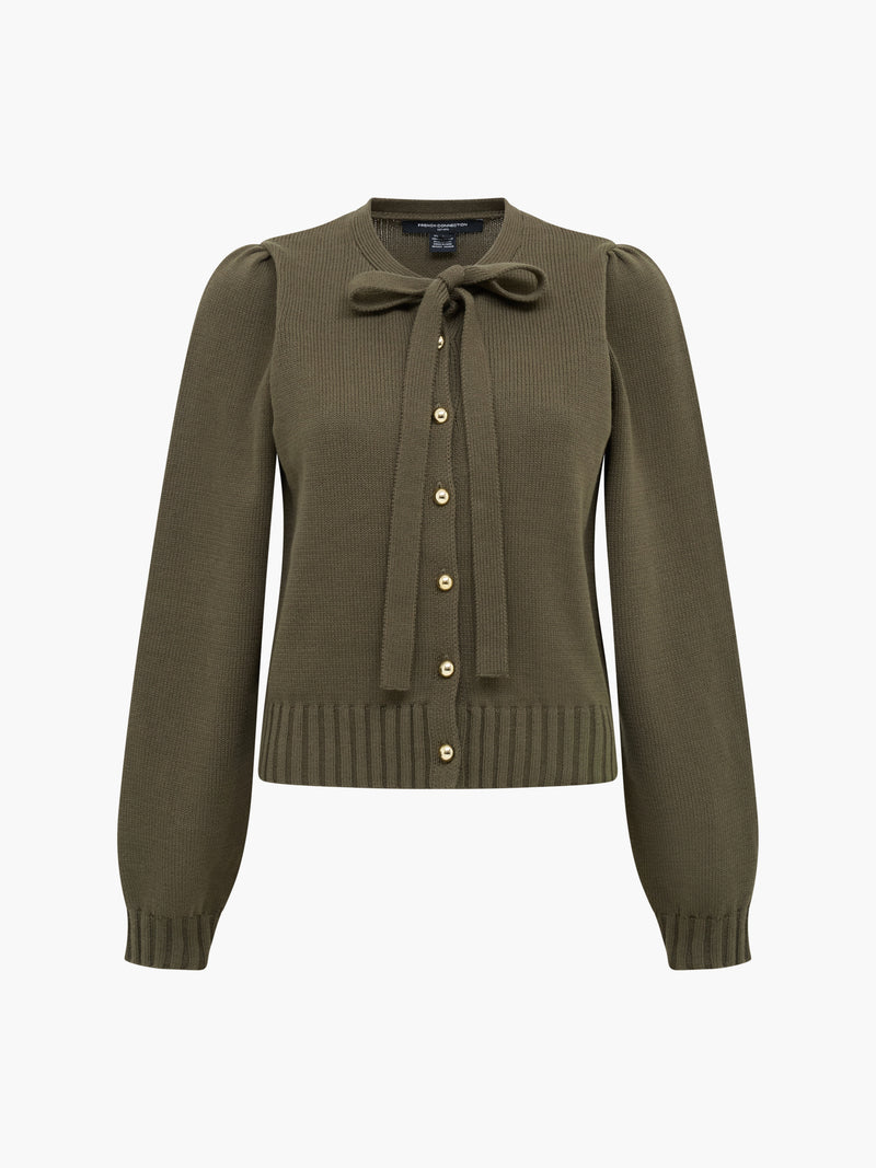 Varli Long Sleeve Tie Neck Cardigan