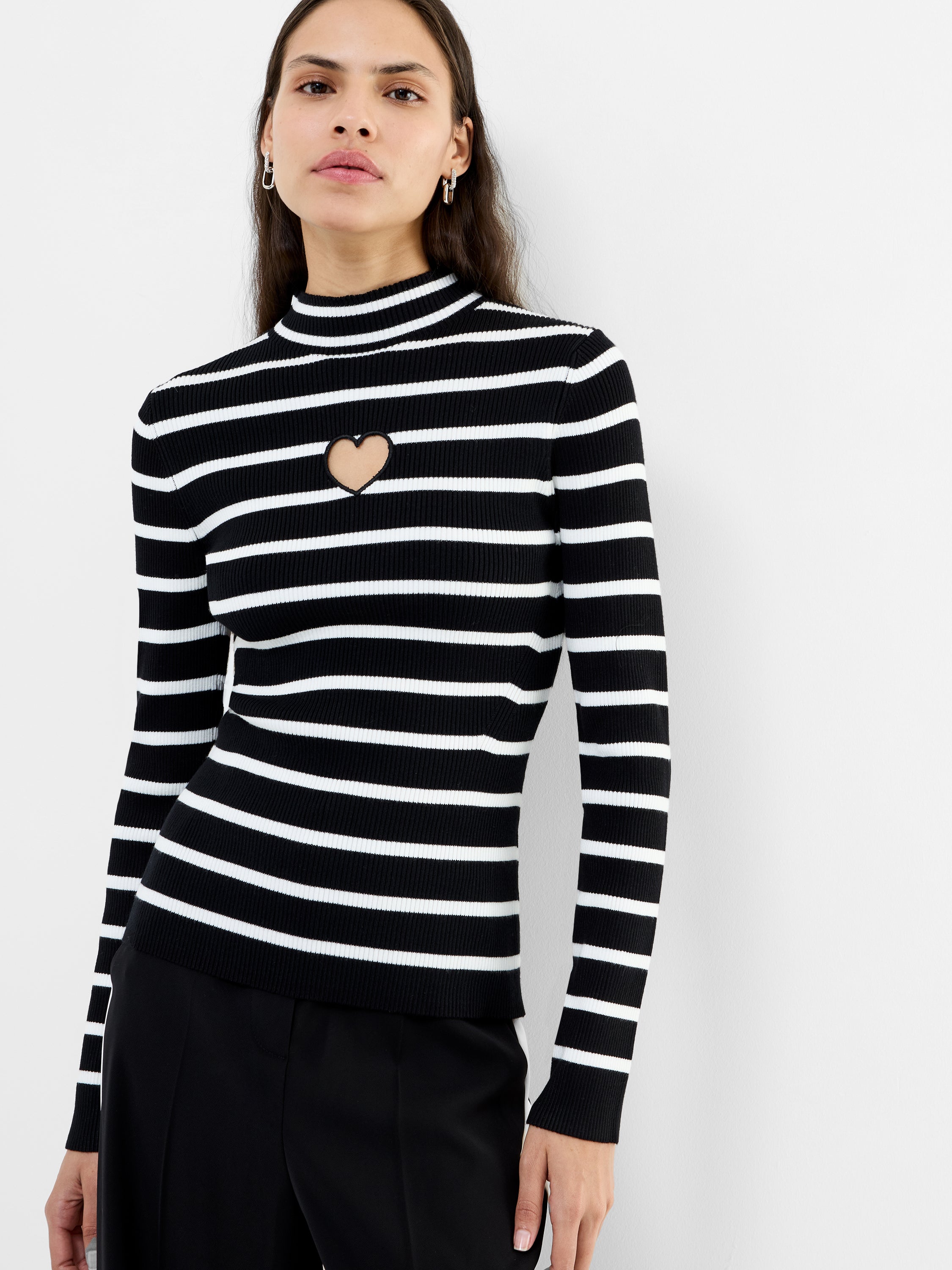 Melrose Heart Cut Out Long Sleeve Jumper