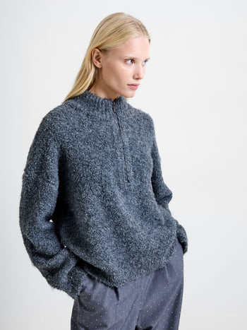 Renee Boucle Half Zip Jumper