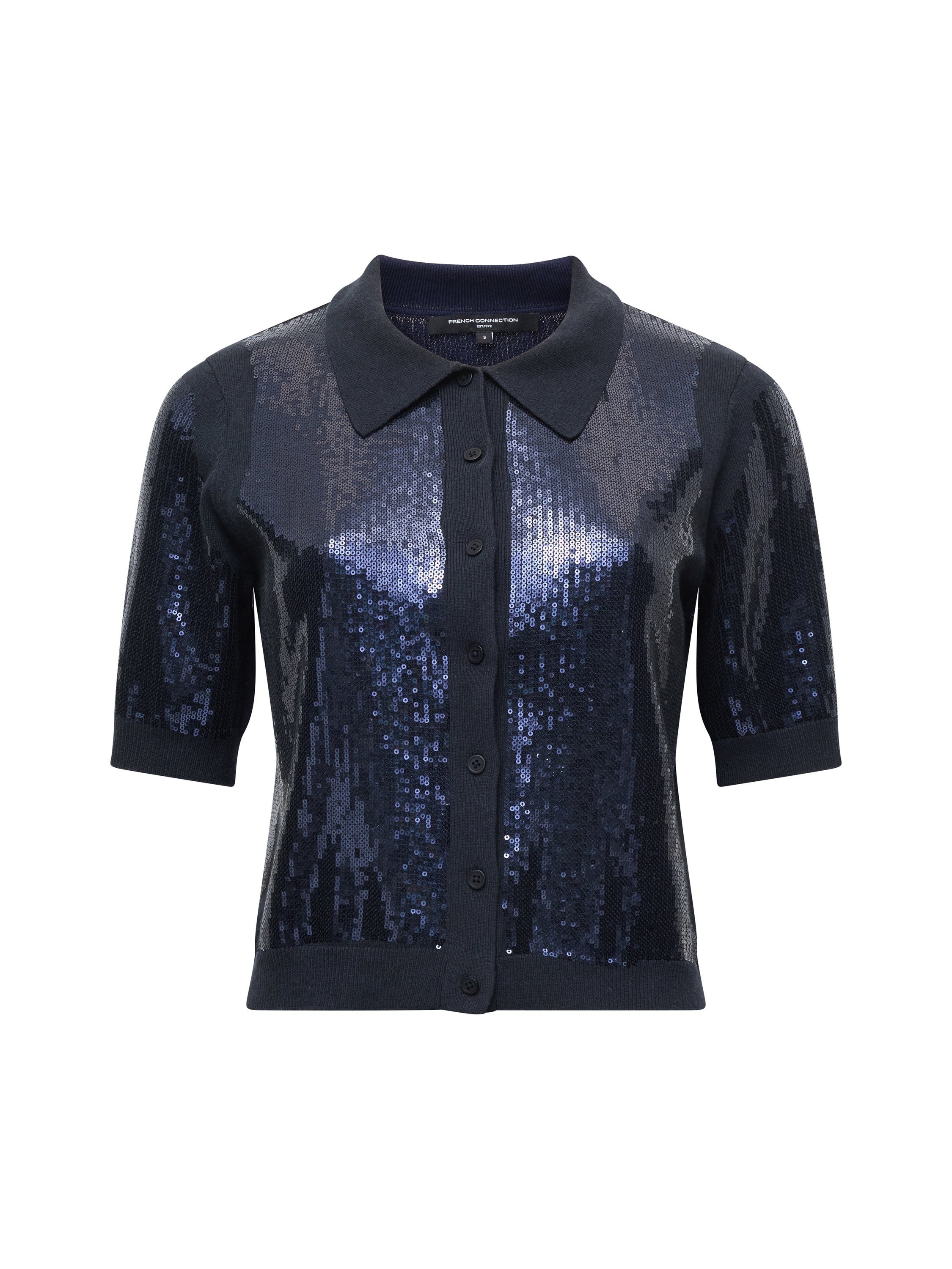 Hannah Knit Sequin Short Sleeve Shirt