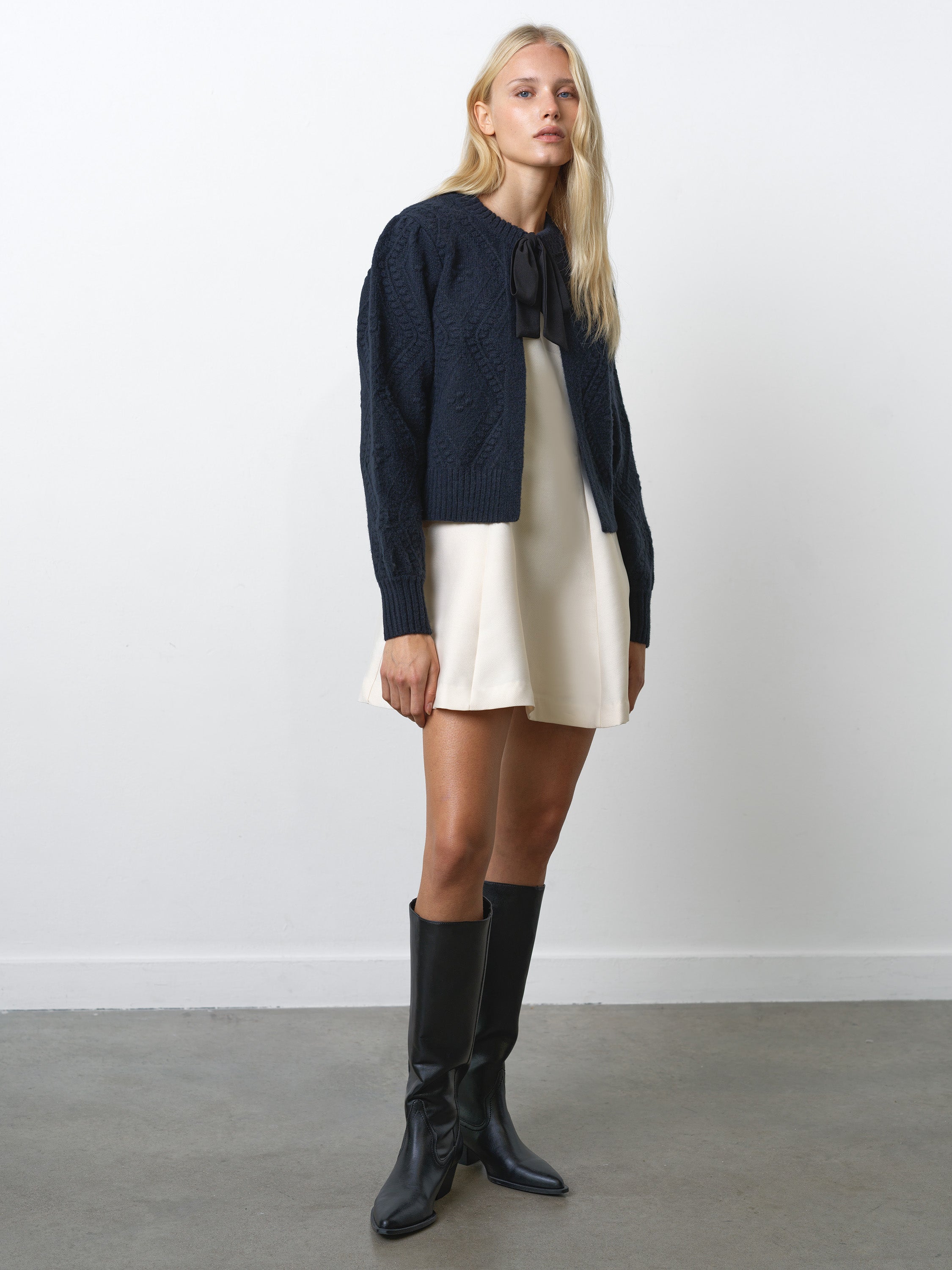 Kitty Recycled Bobble Bow Cardigan