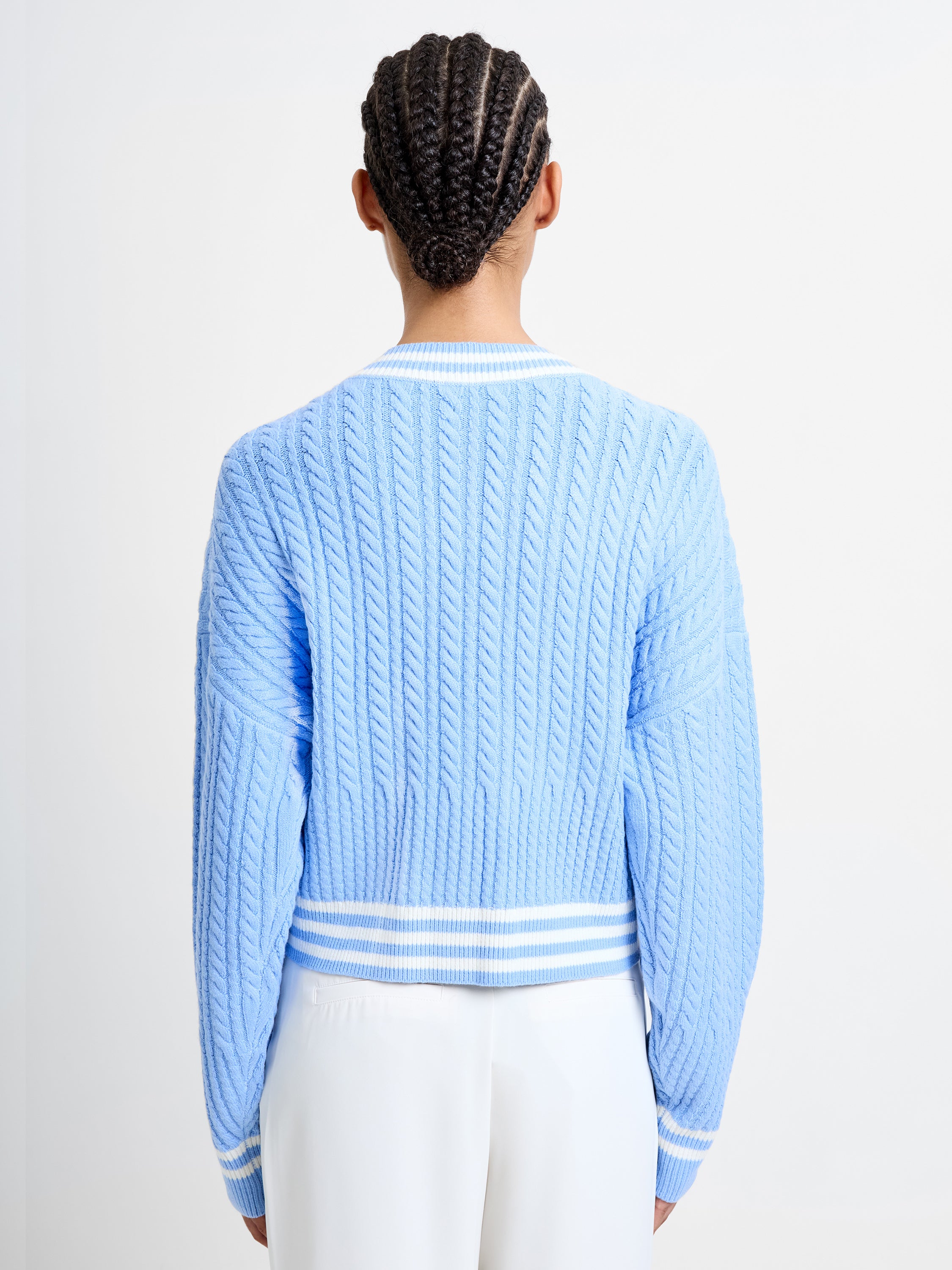 Babysoft Cable V Neck Jumper