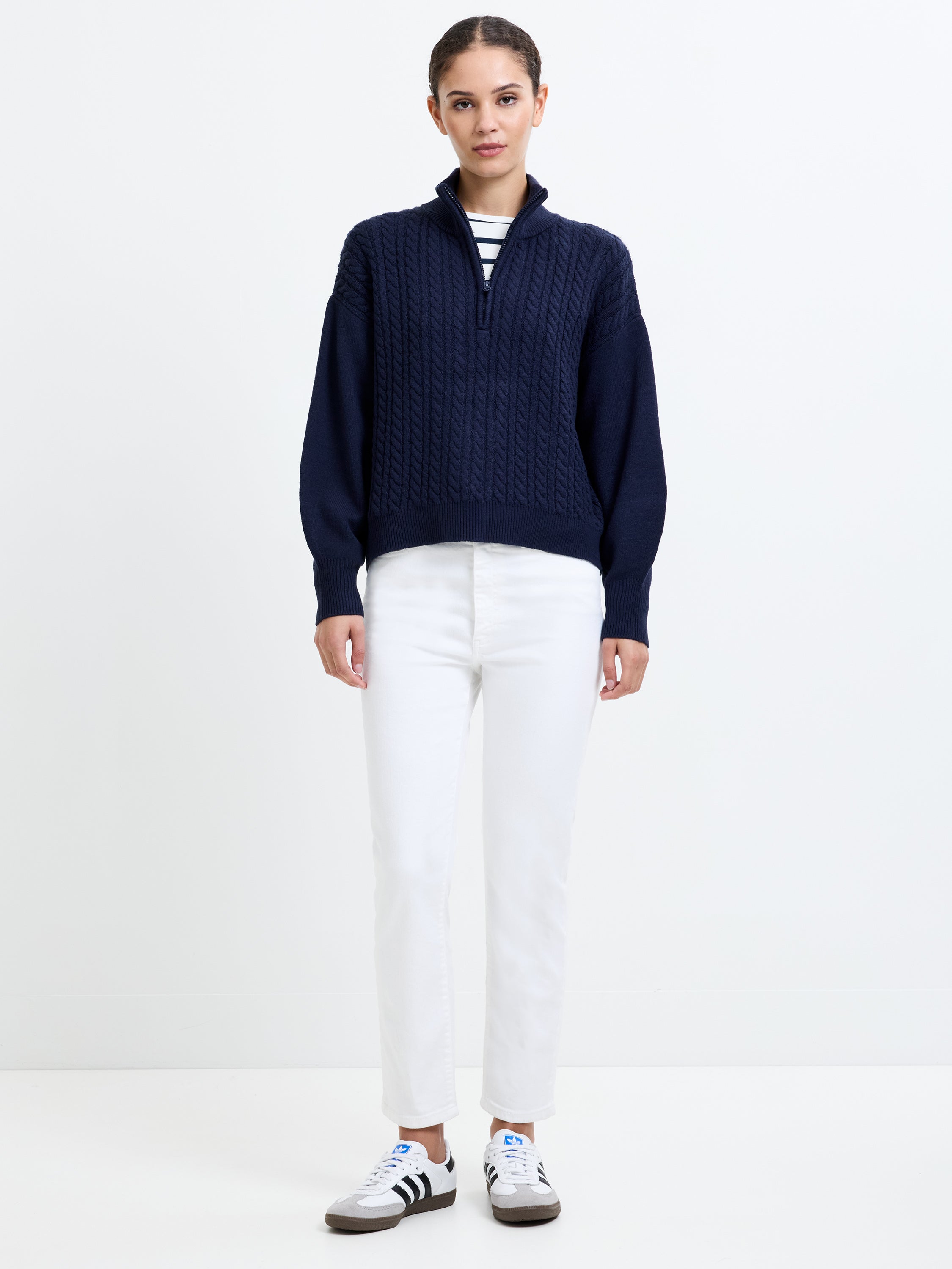 Babysoft Cable Knit Half Zip Jumper