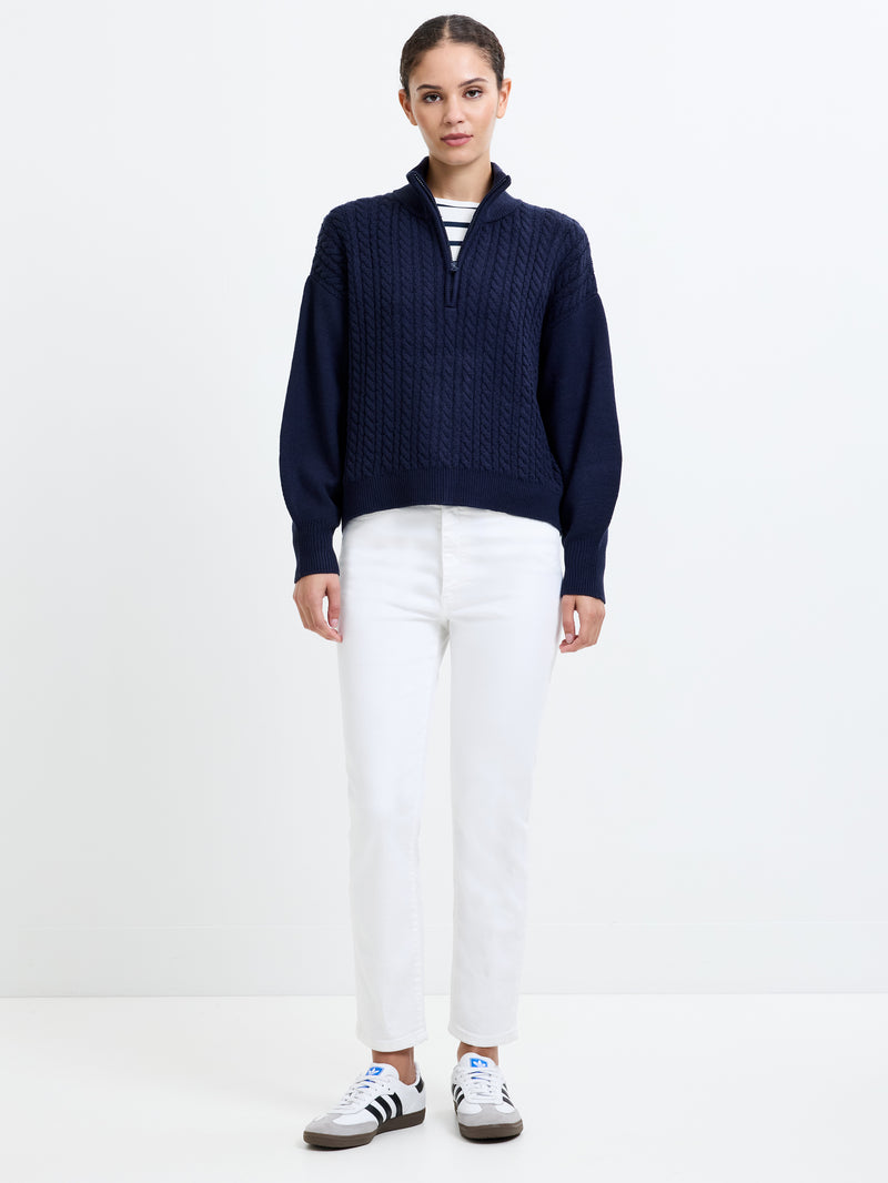 Babysoft Cable Knit Half Zip Jumper