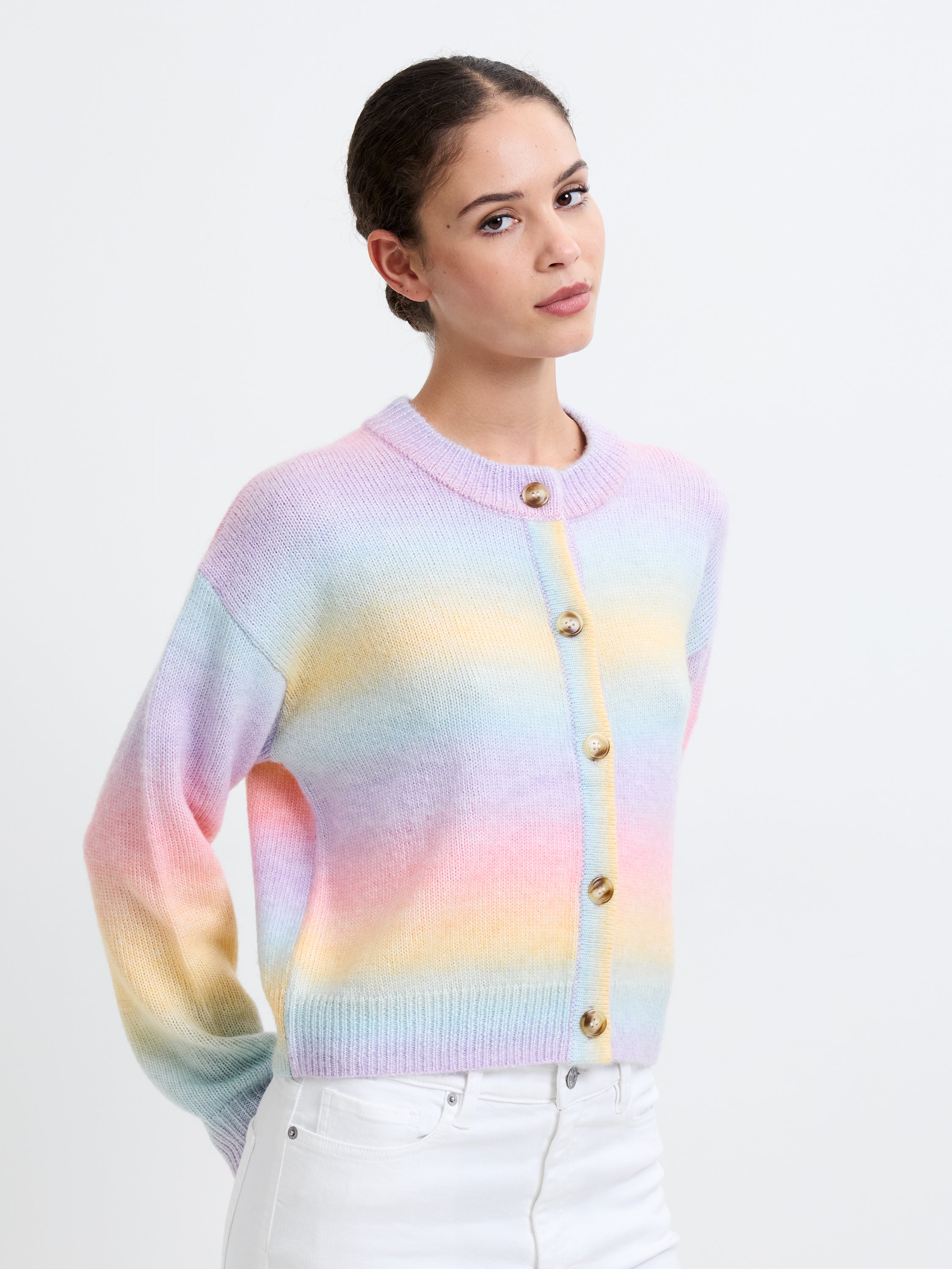 Space Dye Button Through Cardigan