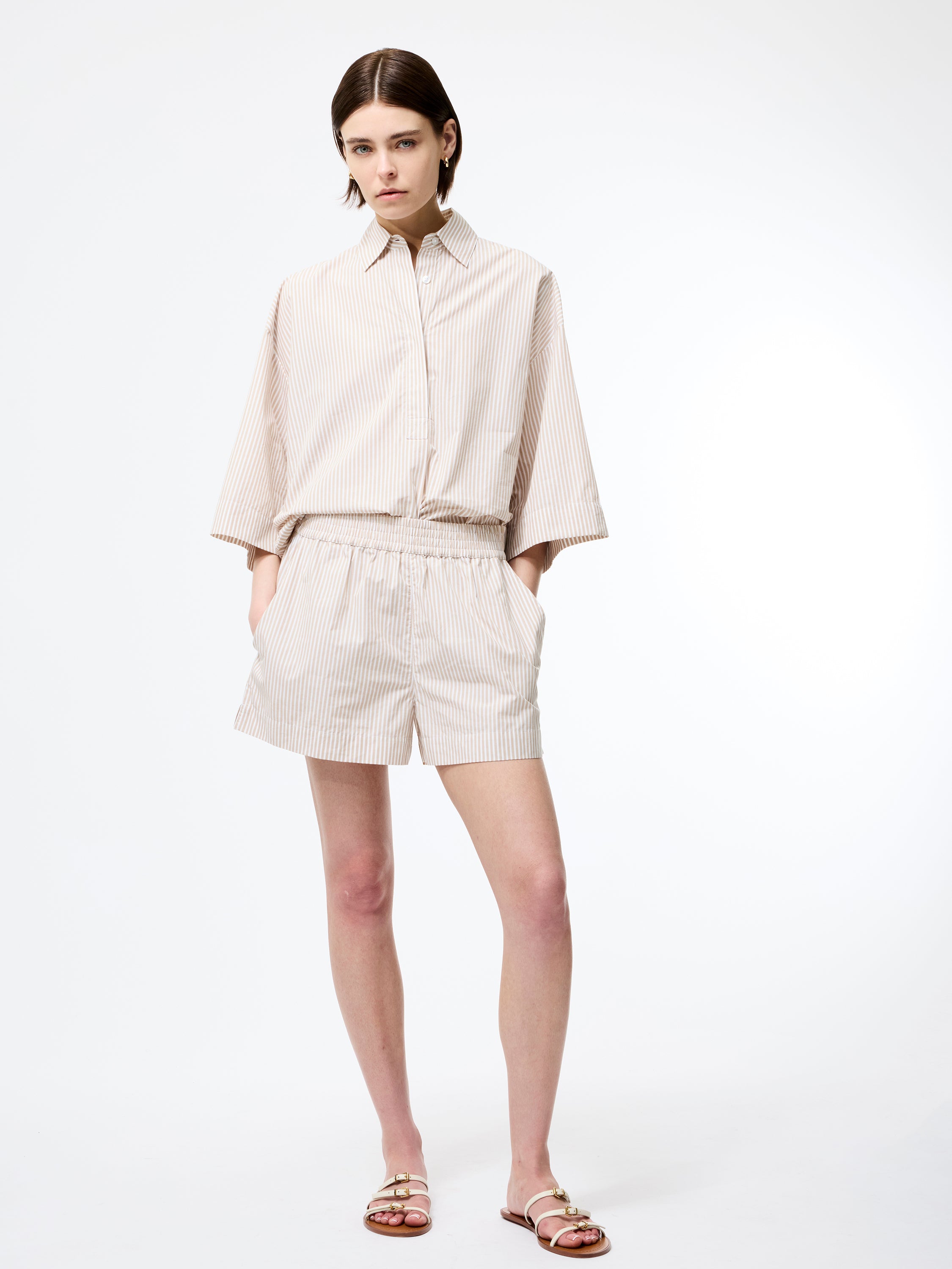 Rhodes Poplin Stripe Pull-On Shorts