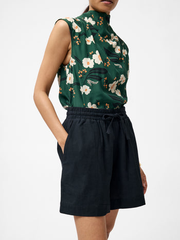 Clare Linen Blend Tie Shorts