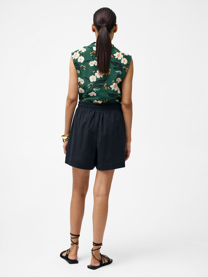 Clare Linen Blend Tie Shorts