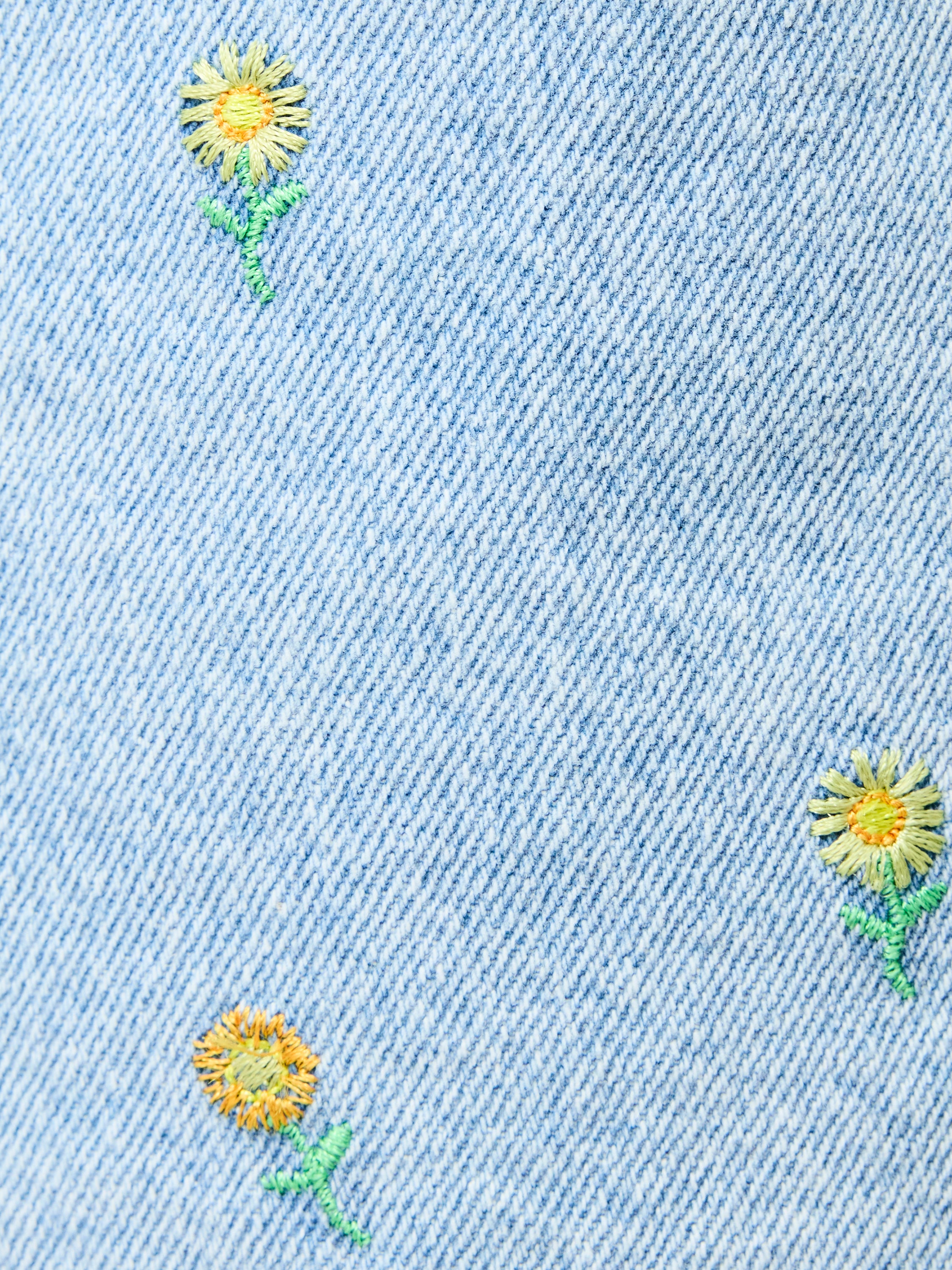 Dallas Daisy Embroidered Denim Shorts