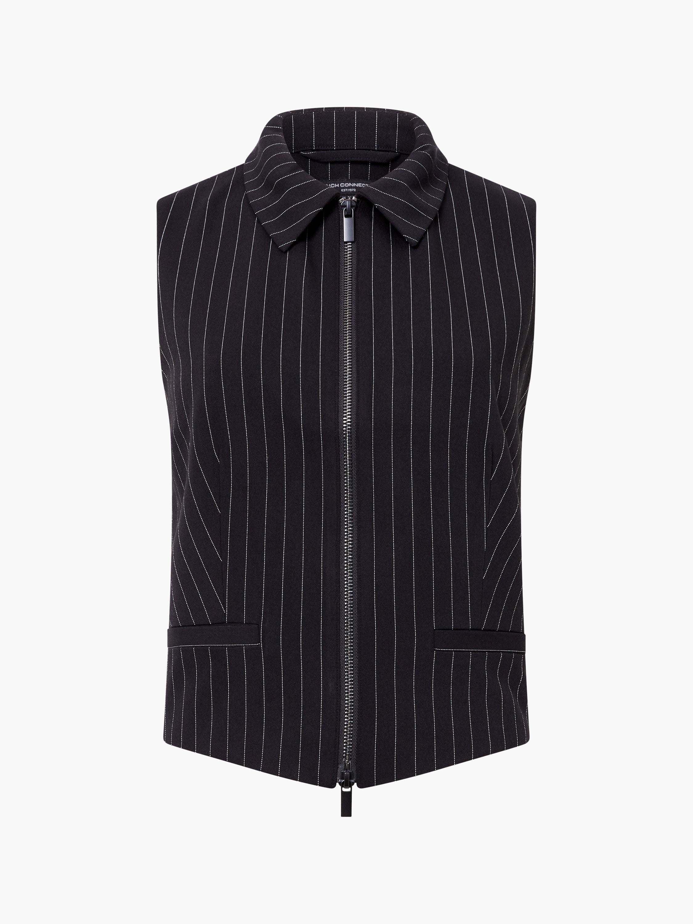 Morgan Tailored Pinstripe Zip Up Waistcoat