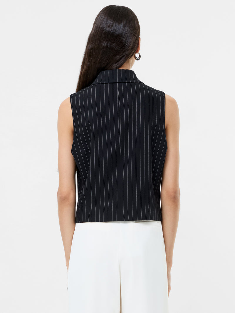 Morgan Tailored Pinstripe Zip Up Waistcoat