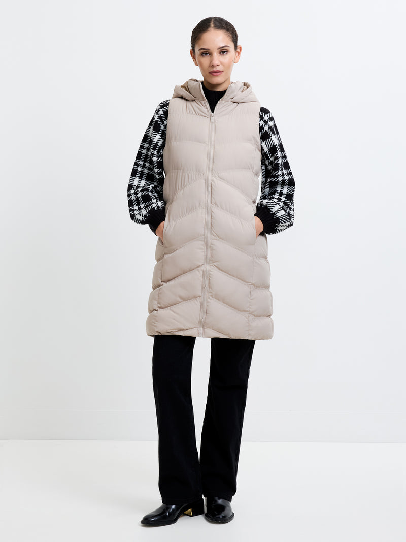 Hooded Chevron Row Gilet