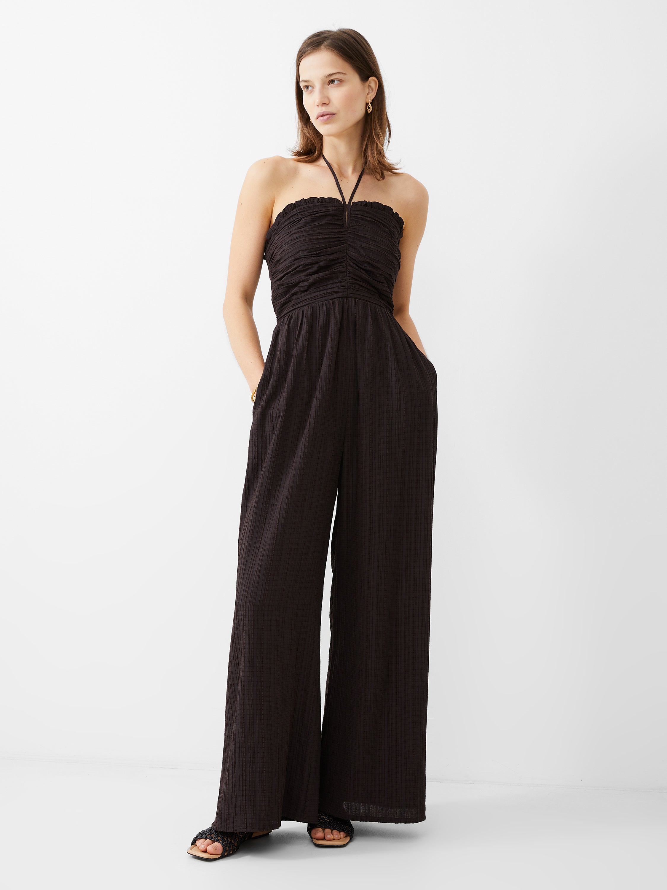 Bonny Pleated Strappy Halterneck Jumpsuit