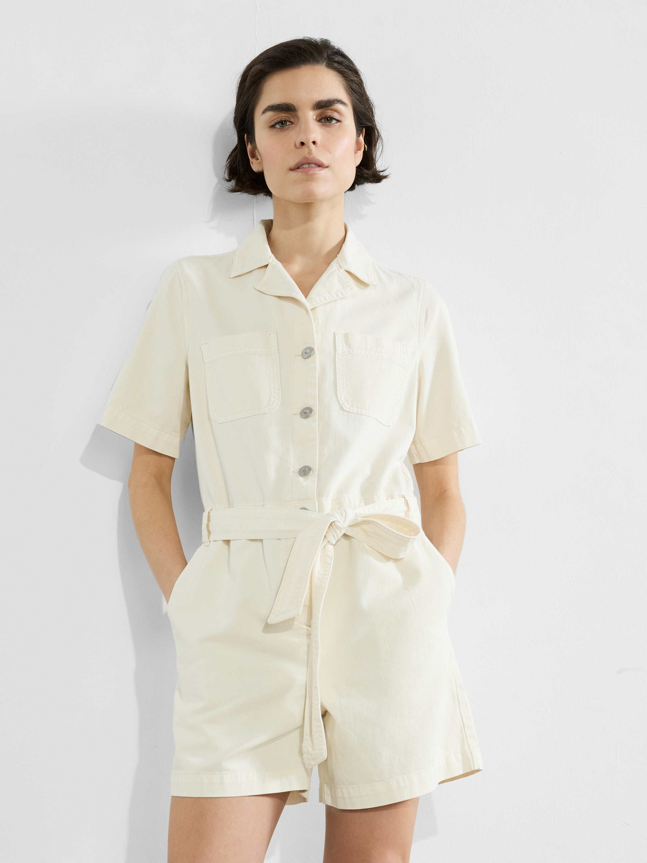 Dana Denim Short Sleeve Playsuit