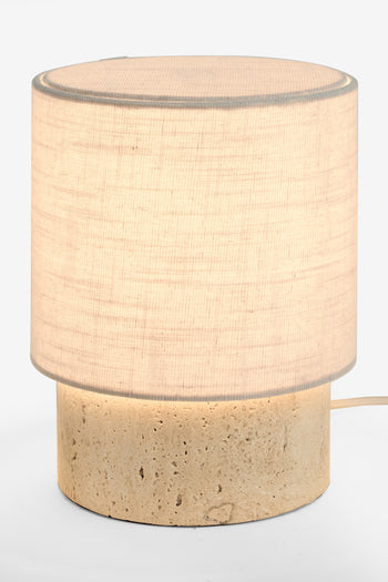 Travertine Cylinder Table Lamp
